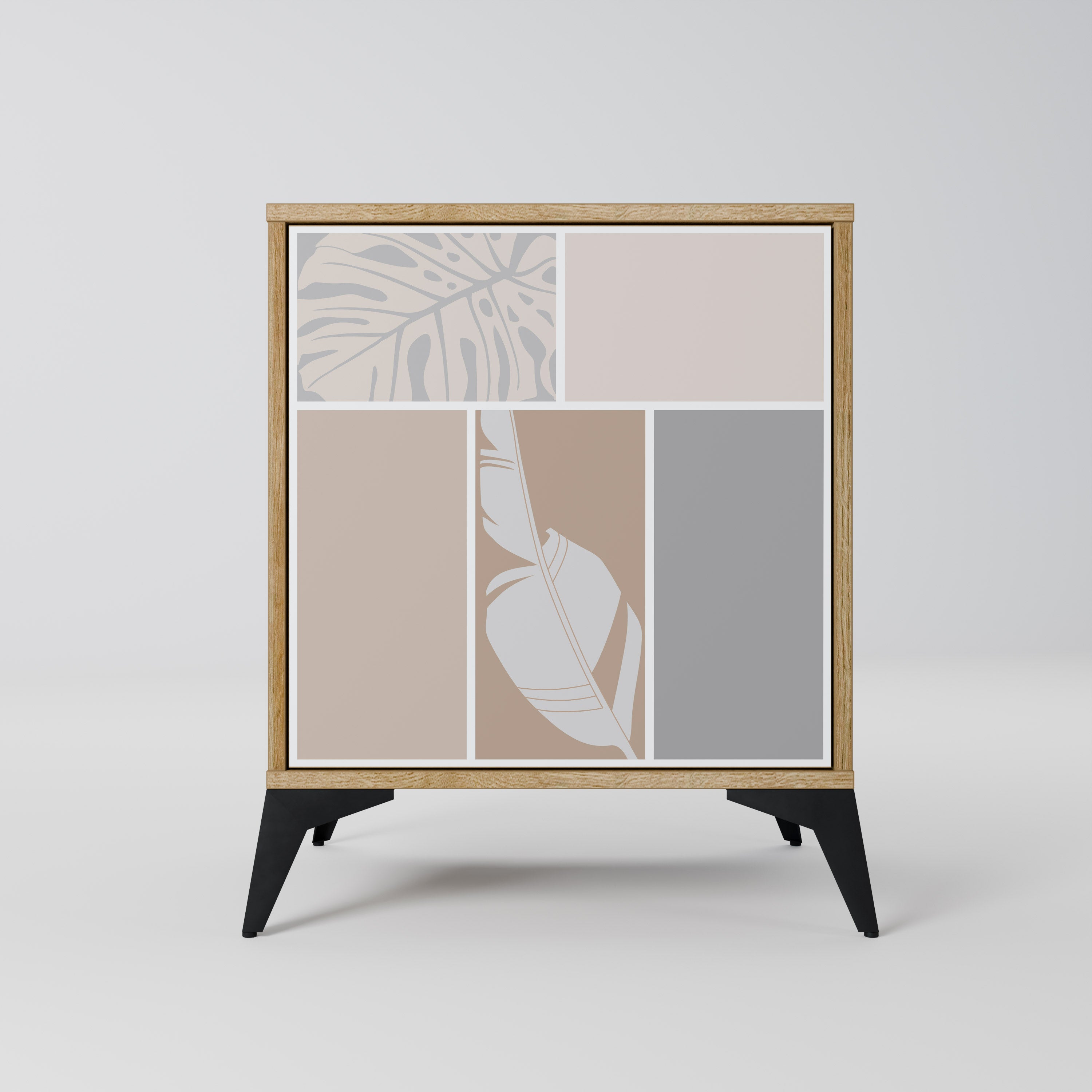 TROPICAL SHAPES 1-Door Sideboard in Oak Effect