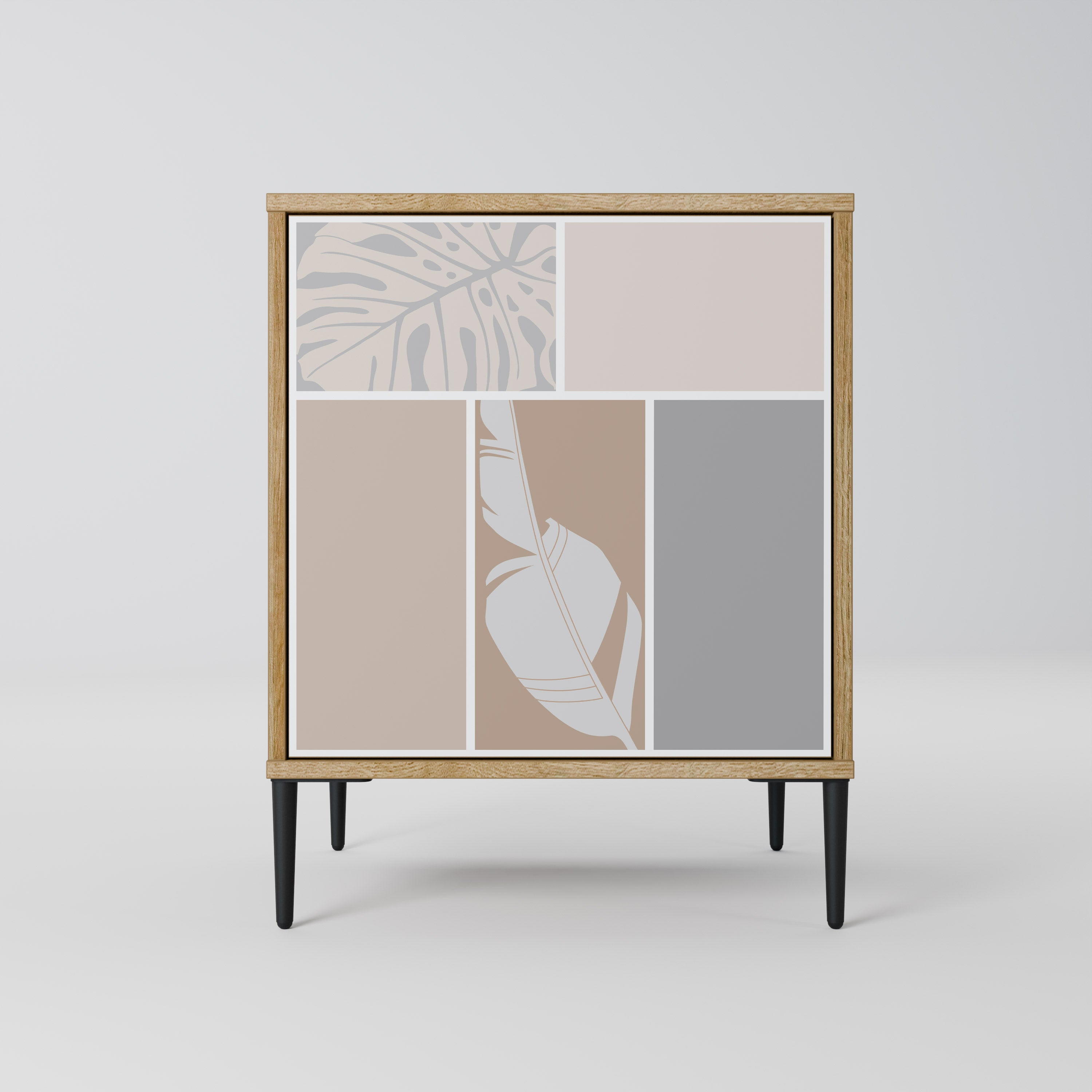 TROPICAL SHAPES 1-Door Sideboard in Oak Effect