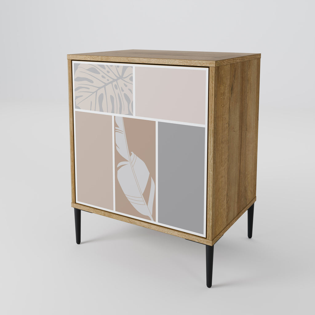 TROPICAL SHAPES 1-Door Sideboard in Oak Effect
