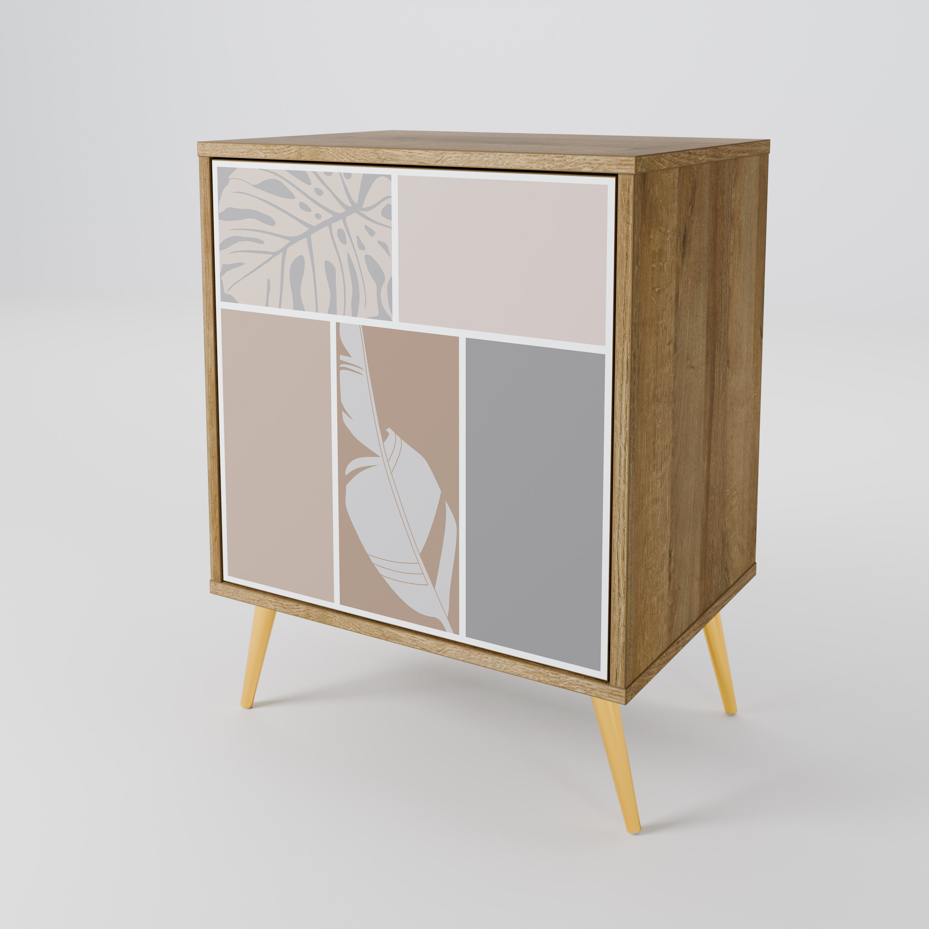 TROPICAL SHAPES 1-Door Sideboard in Oak Effect