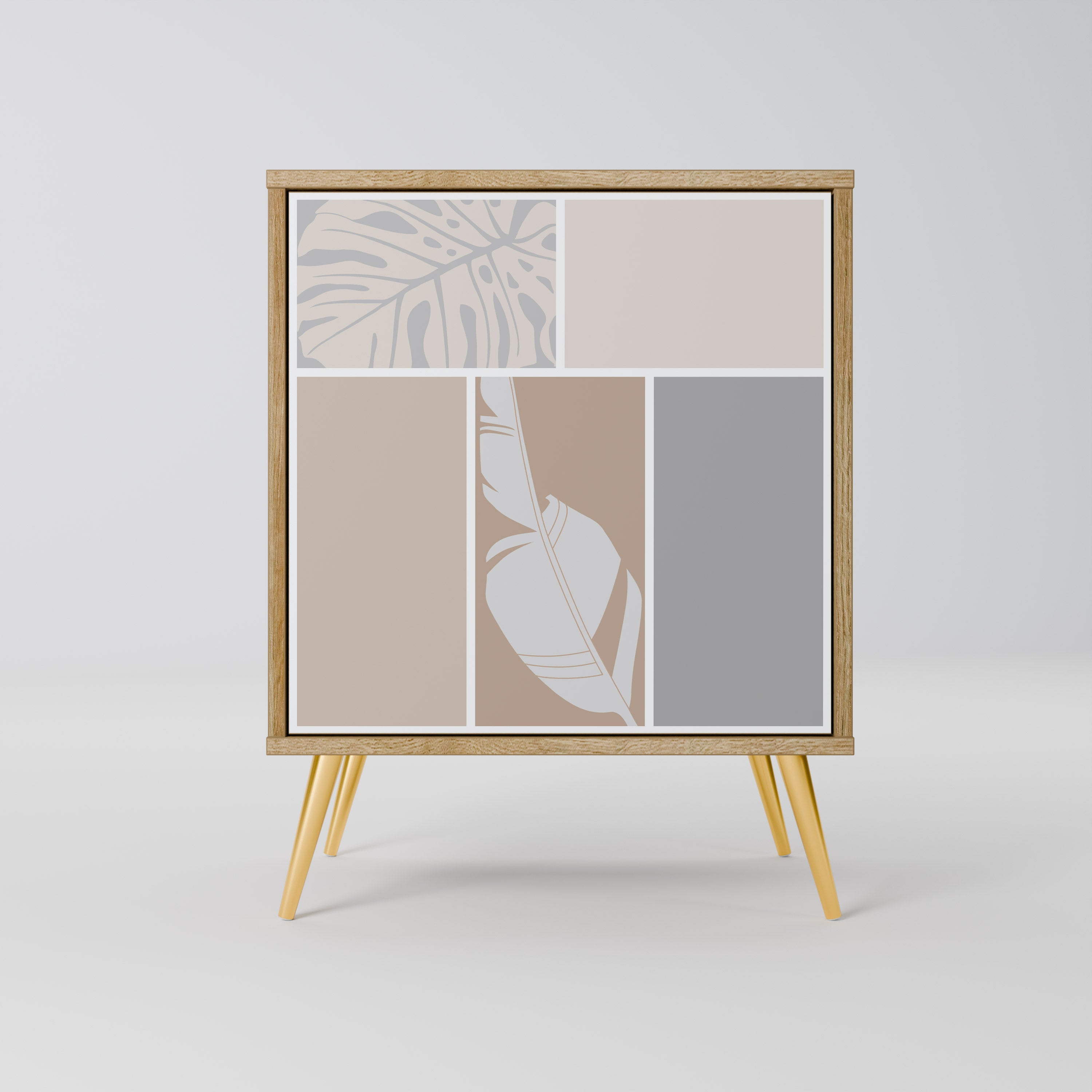 TROPICAL SHAPES 1-Door Sideboard in Oak Effect