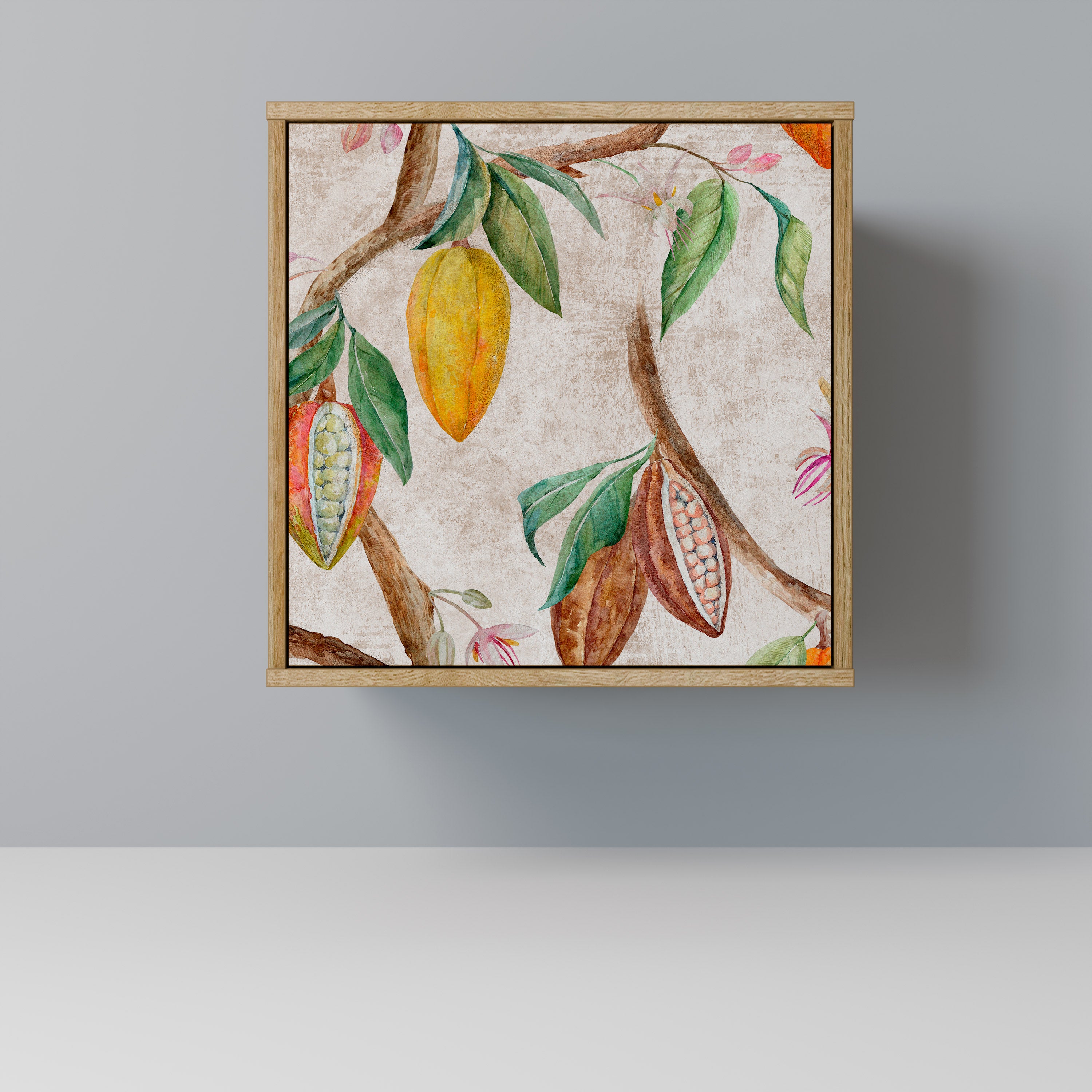 COCOA FRUITS 1-Door Sideboard in Oak Effect