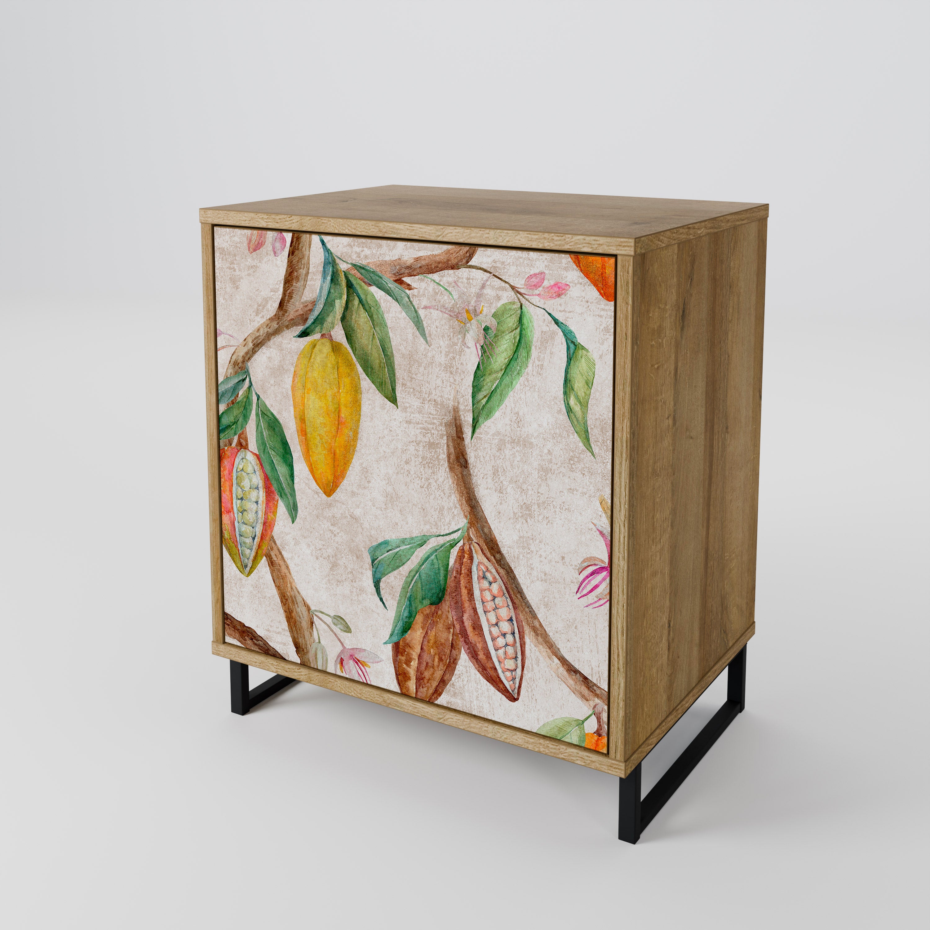 COCOA FRUITS 1-Door Sideboard in Oak Effect