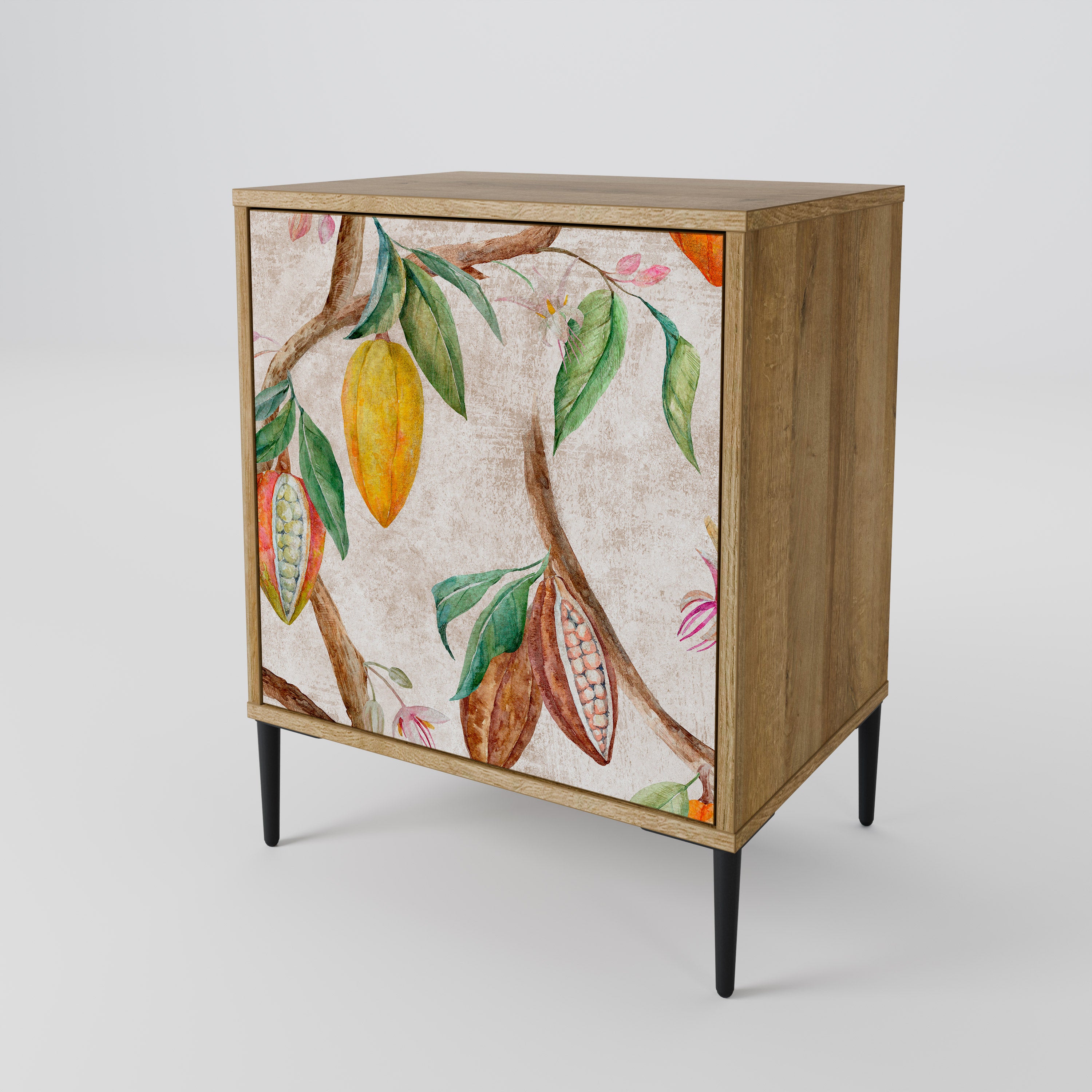 COCOA FRUITS 1-Door Sideboard in Oak Effect