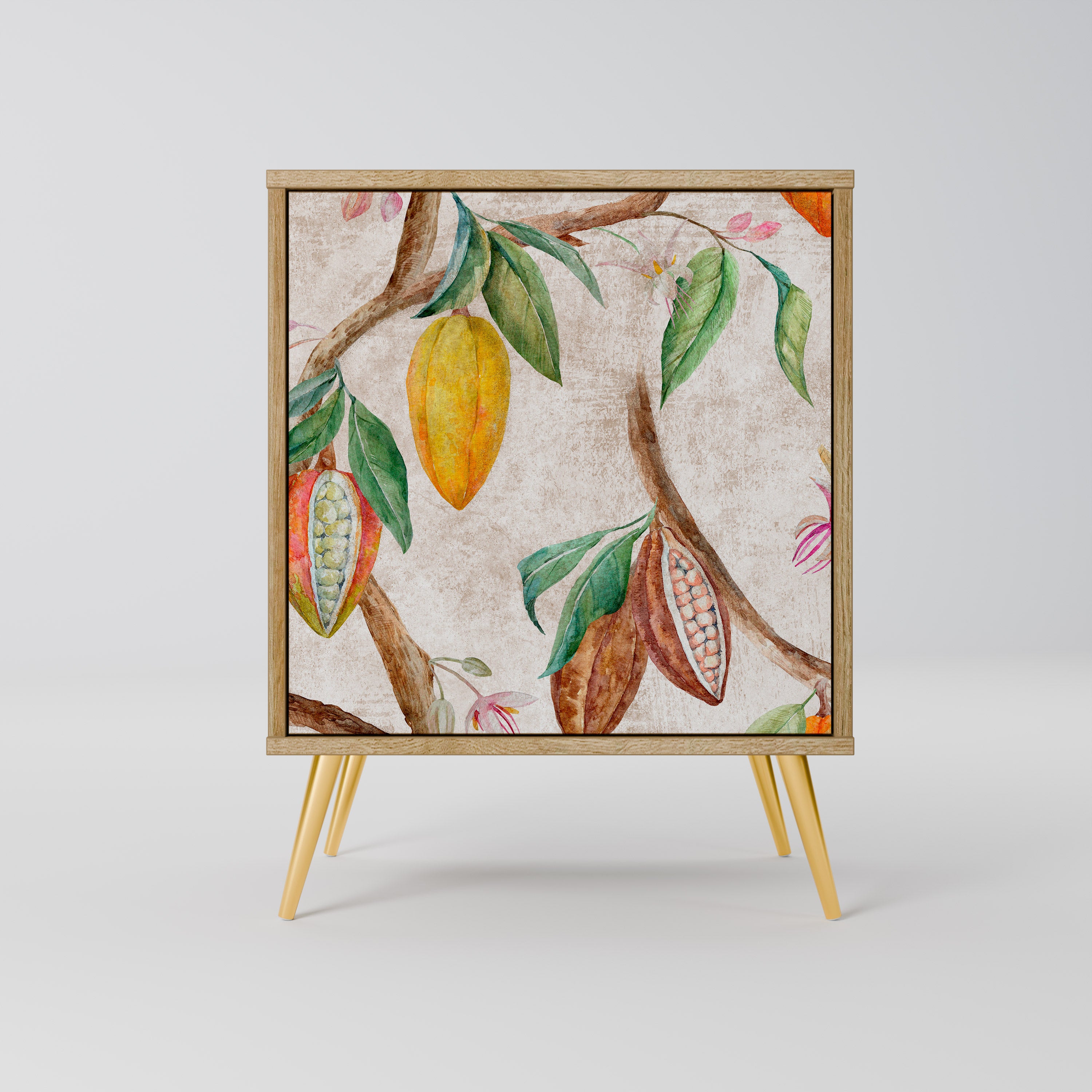 COCOA FRUITS 1-Door Sideboard in Oak Effect