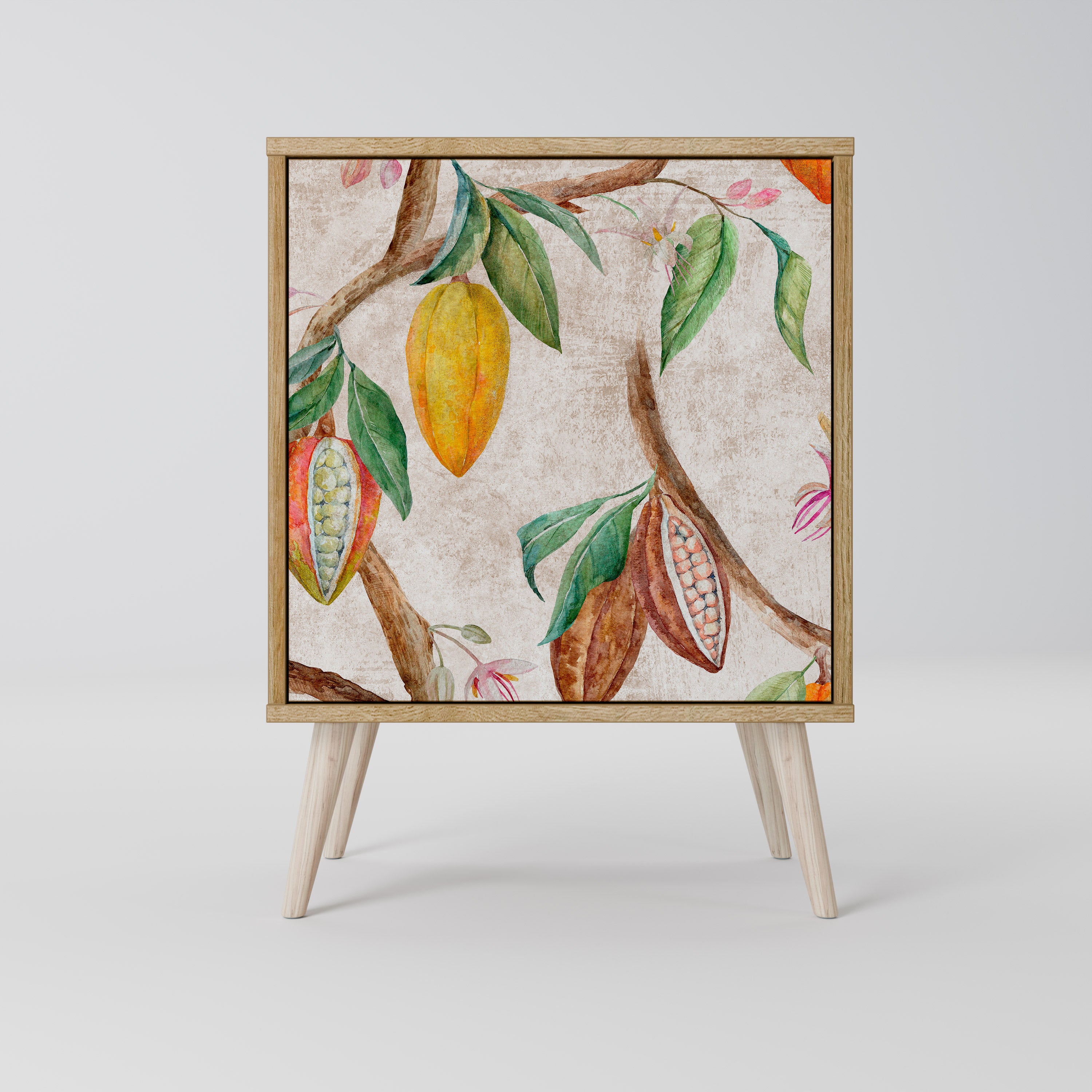 COCOA FRUITS 1-Door Sideboard in Oak Effect