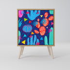 CACTUS VIBES Aparador de 1 Puerta en Efecto Roble