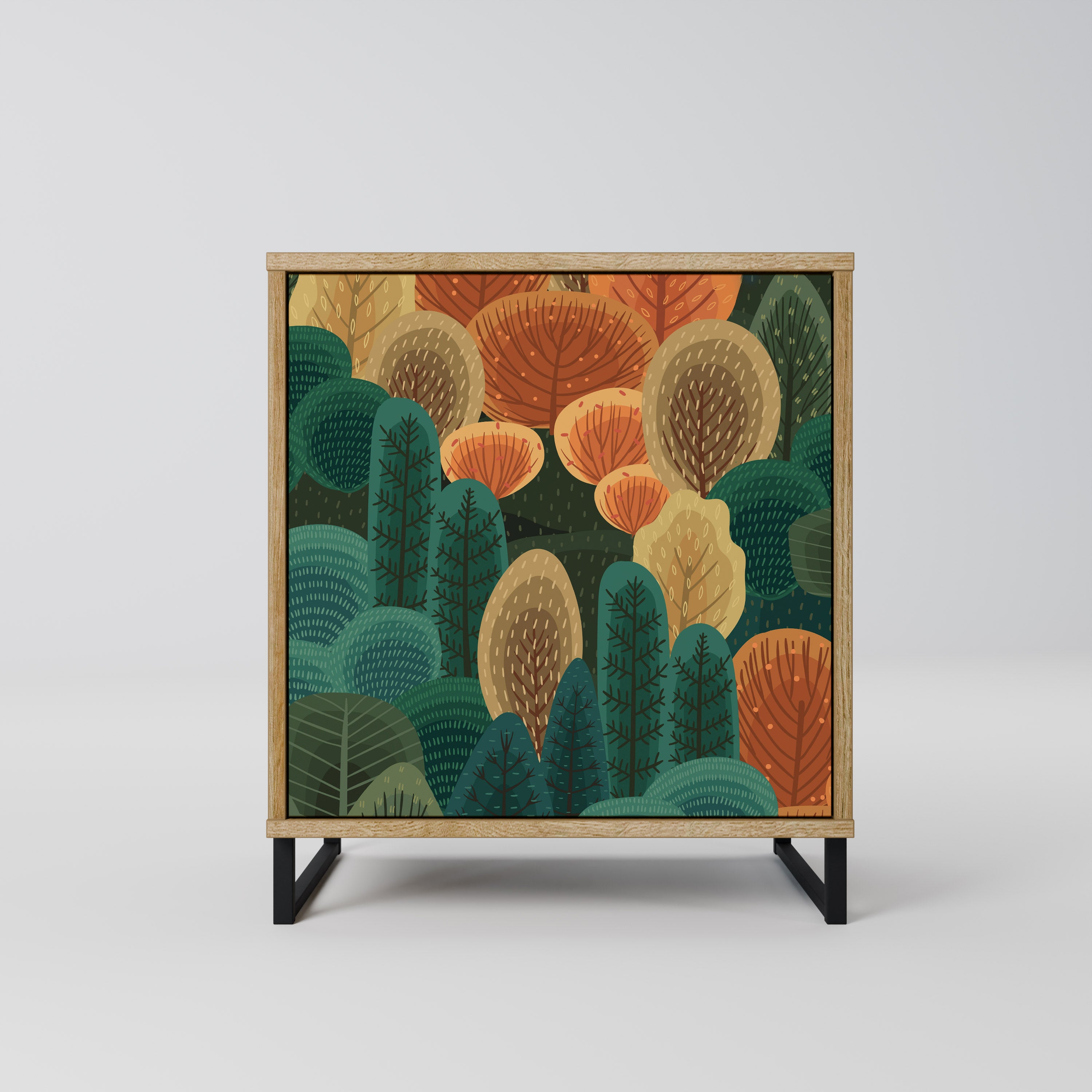 AUTUMN KALEIDOSCOPE 1-Door Sideboard in Oak Effect