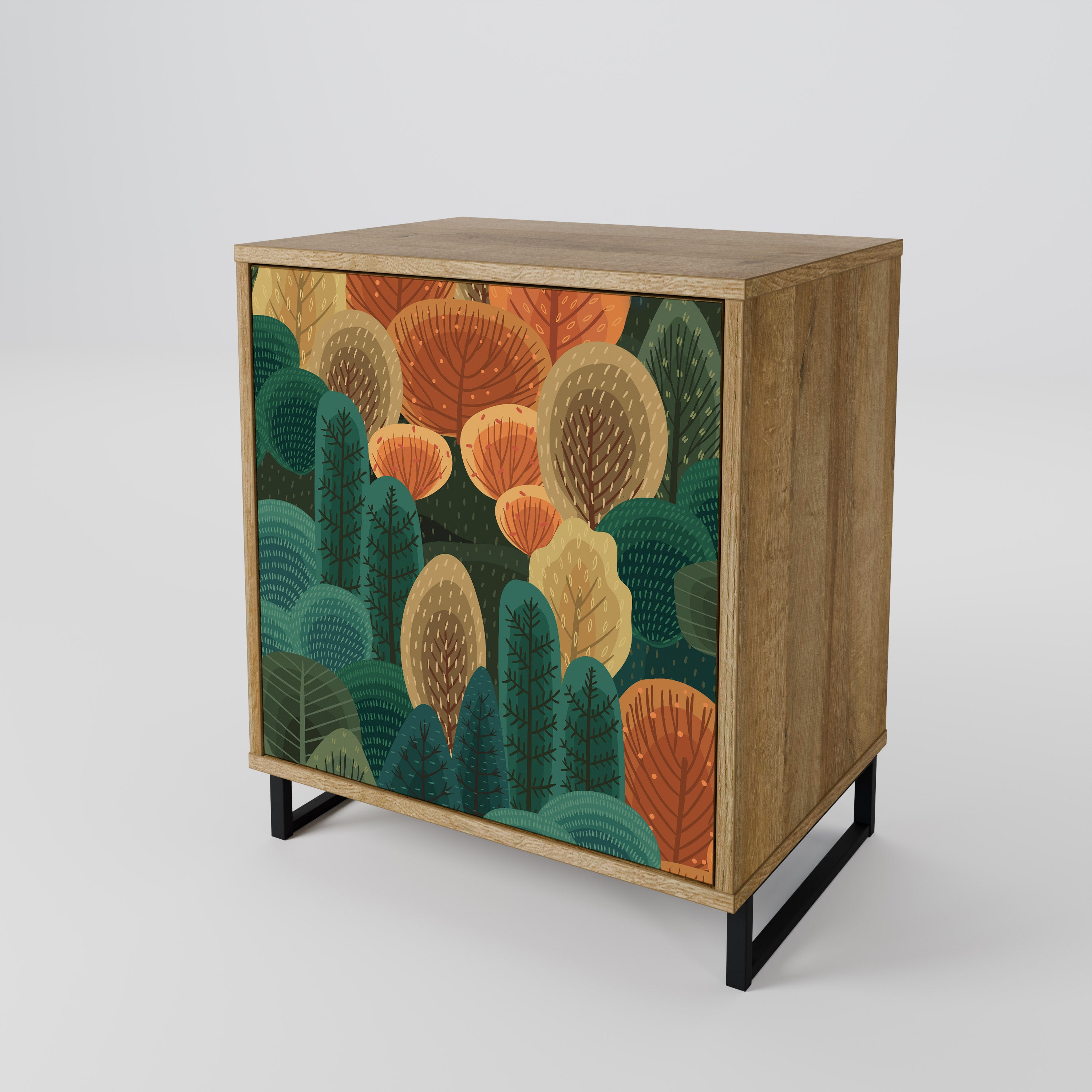 AUTUMN KALEIDOSCOPE 1-Door Sideboard in Oak Effect