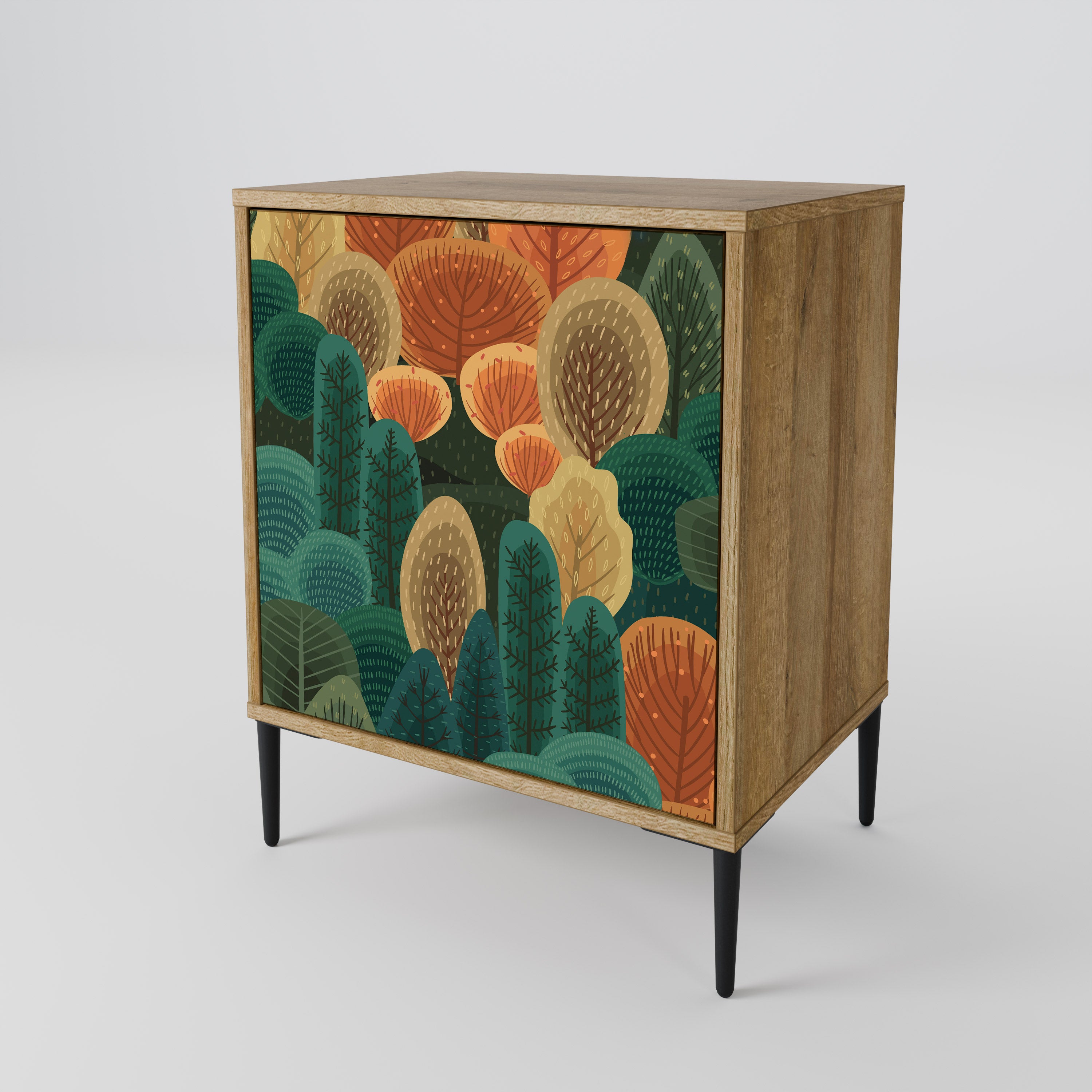 AUTUMN KALEIDOSCOPE 1-Door Sideboard in Oak Effect