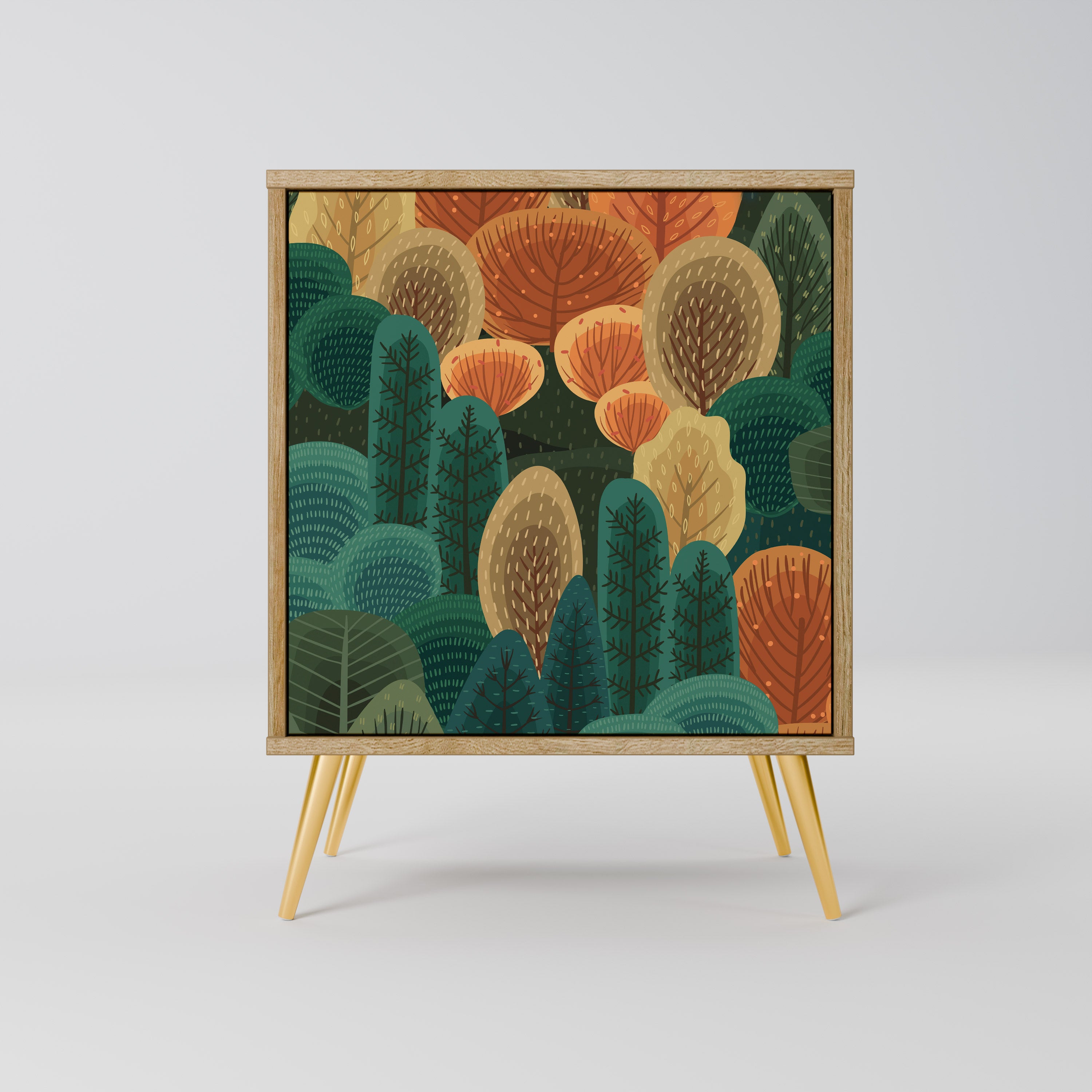 AUTUMN KALEIDOSCOPE 1-Door Sideboard in Oak Effect