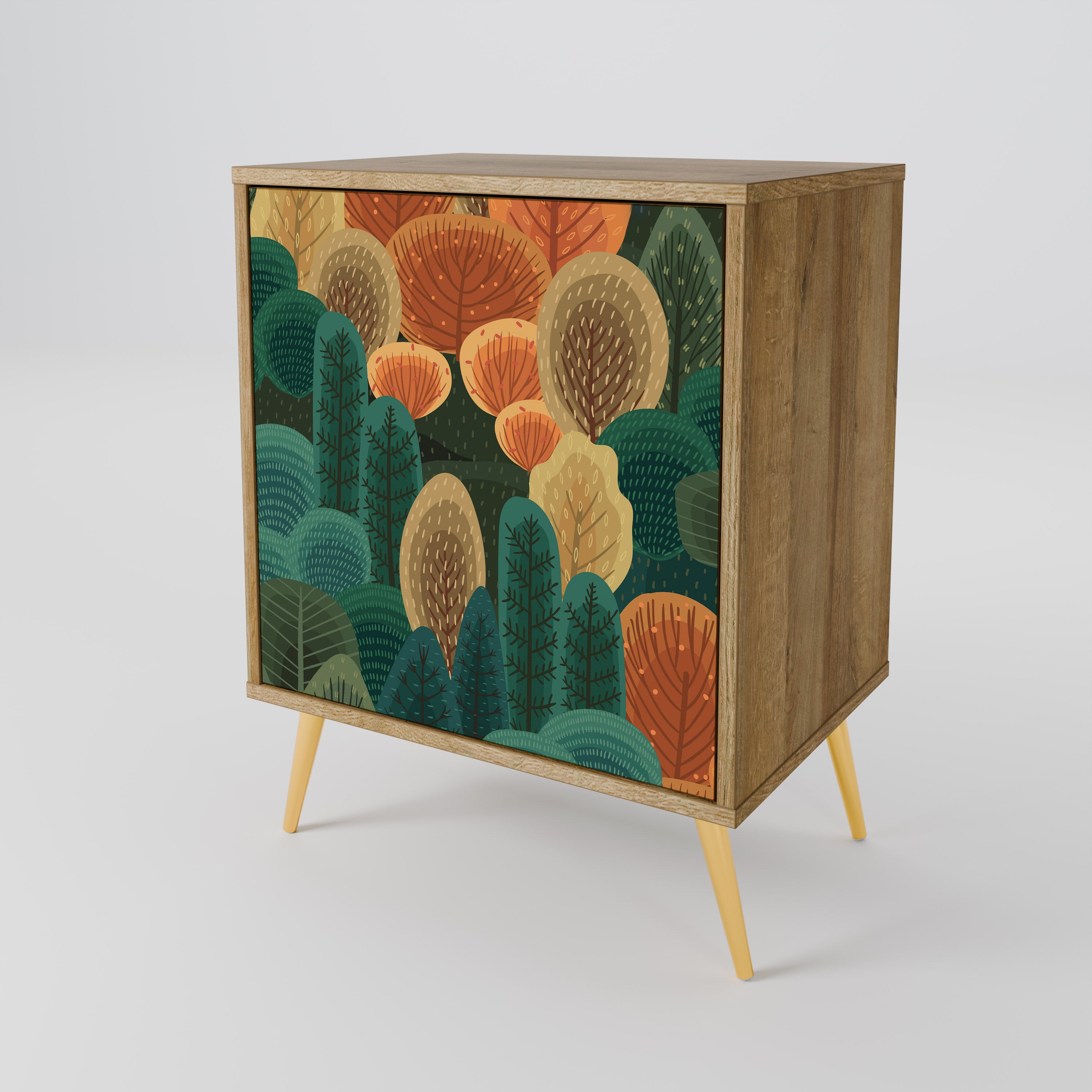 AUTUMN KALEIDOSCOPE 1-Door Sideboard in Oak Effect