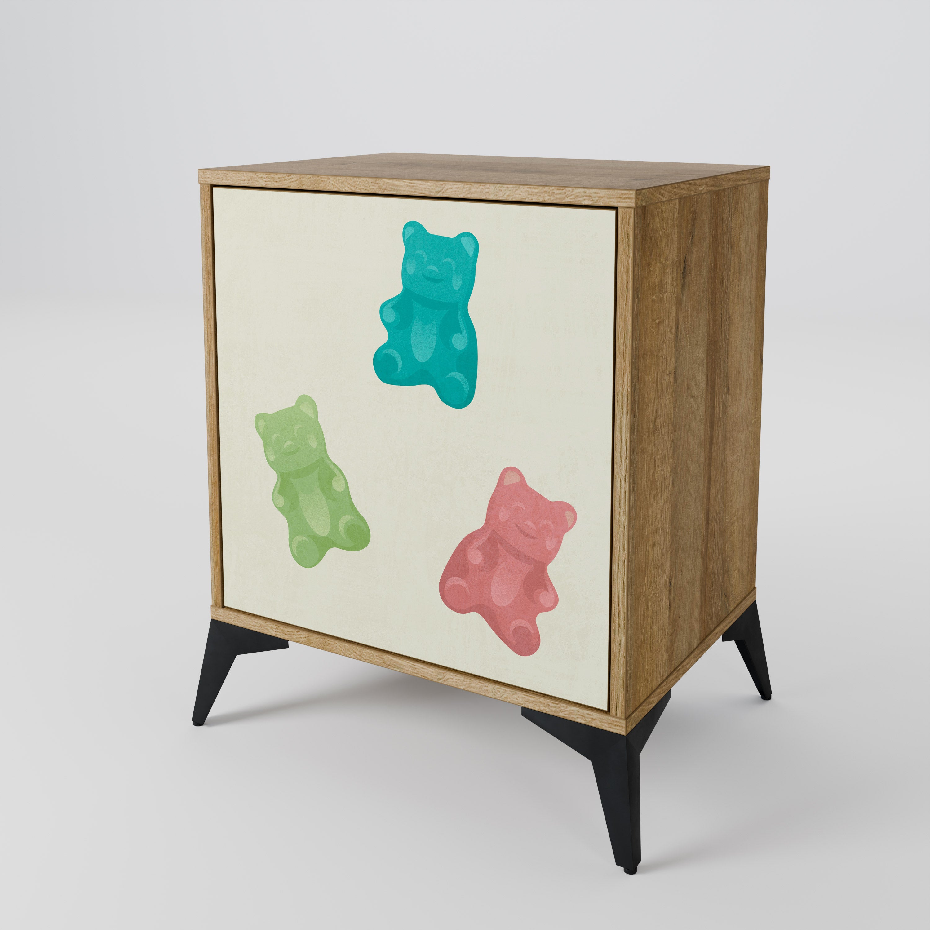 GUMMY BEARS 1-Door Sideboard in Oak Effect
