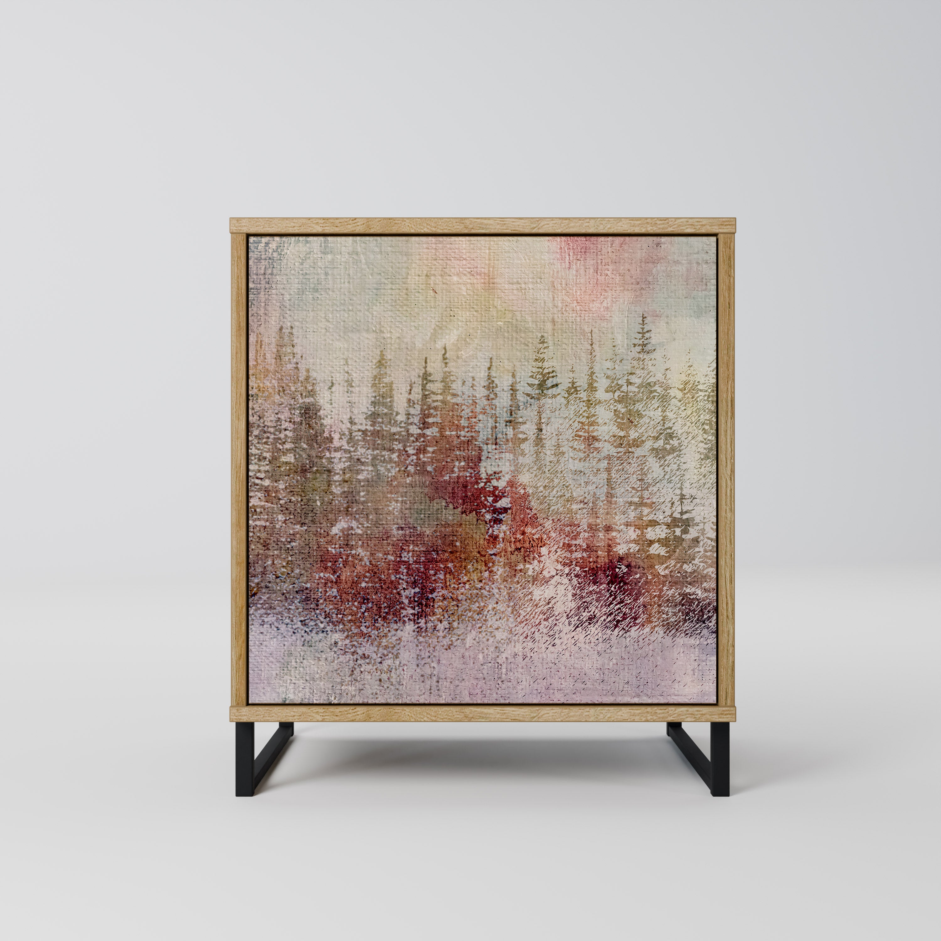 VEILED SUMMIT 1-Door Sideboard in Oak Effect