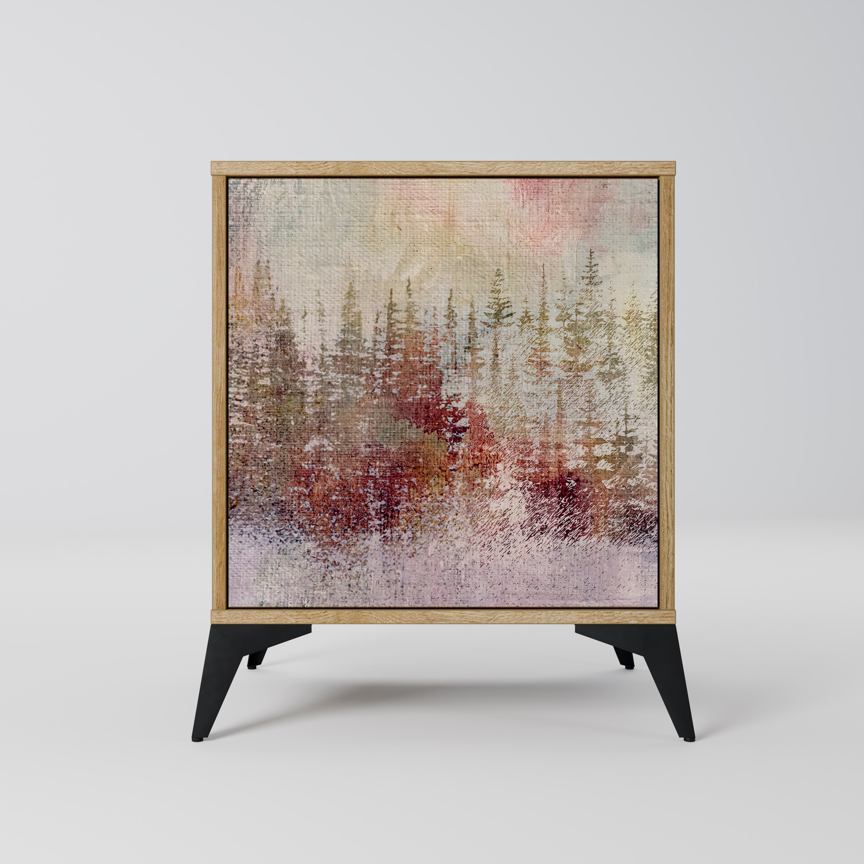 VEILED SUMMIT 1-Door Sideboard in Oak Effect