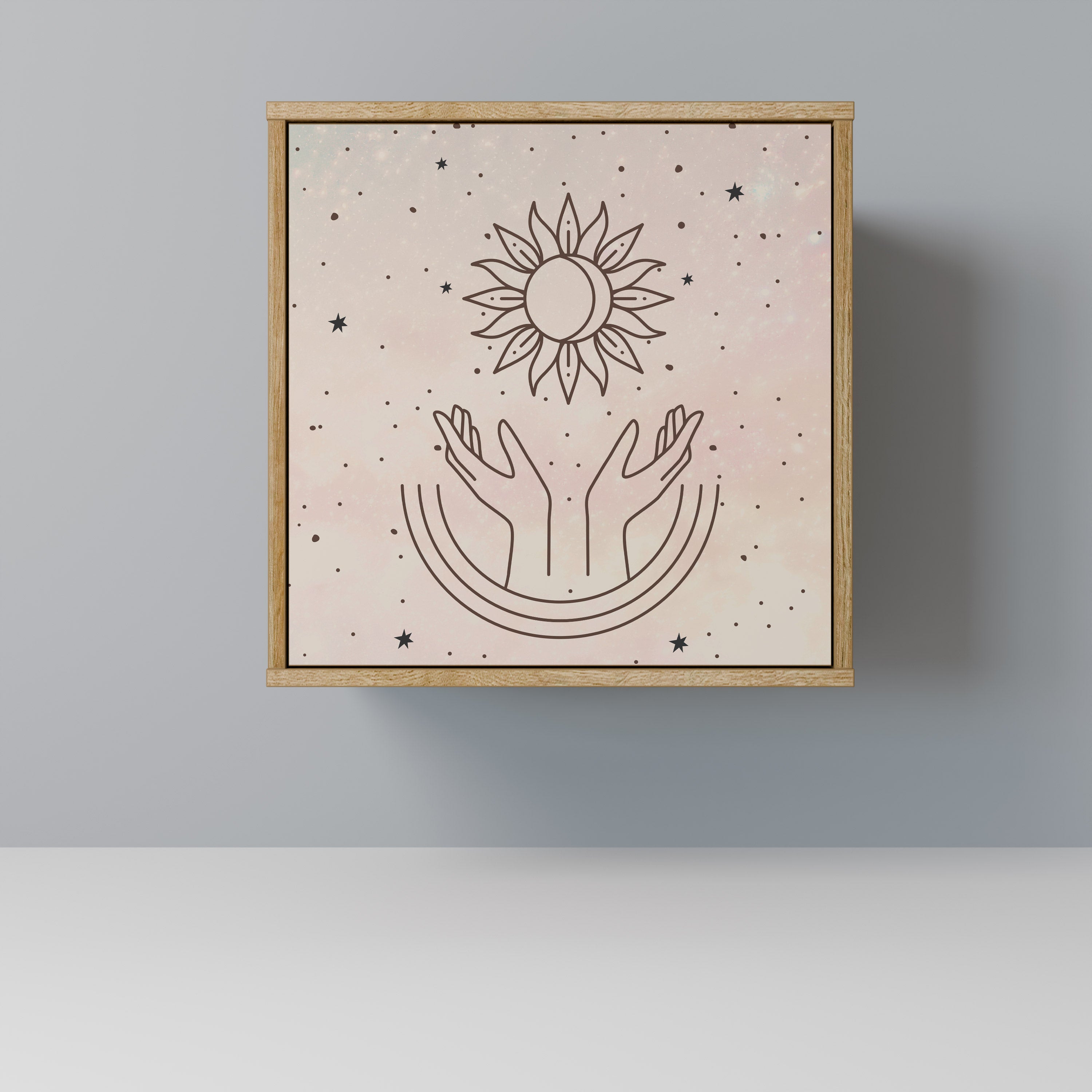 Aparador de 1 puerta DELICATE BEAUTY con acabado en roble