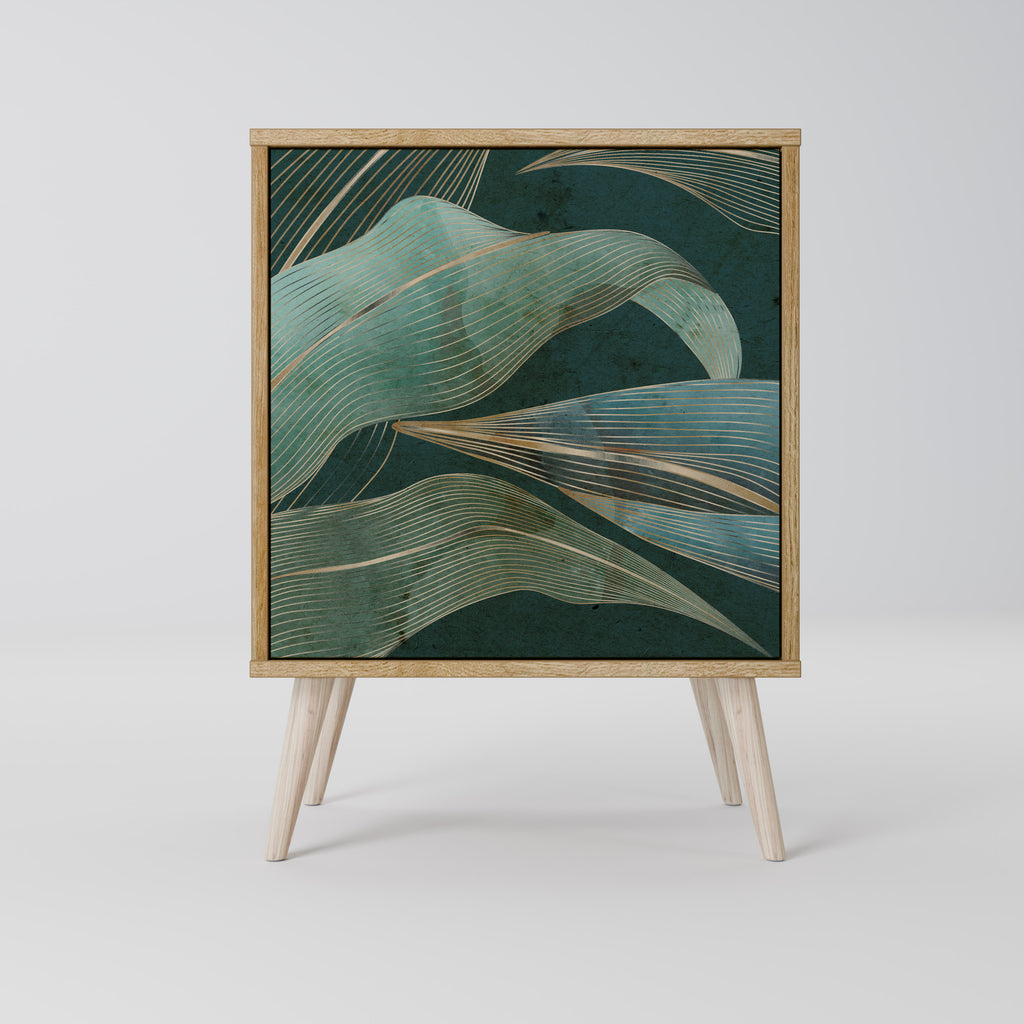 Aparador de 1 puerta ROYAL GREEN con acabado efecto roble