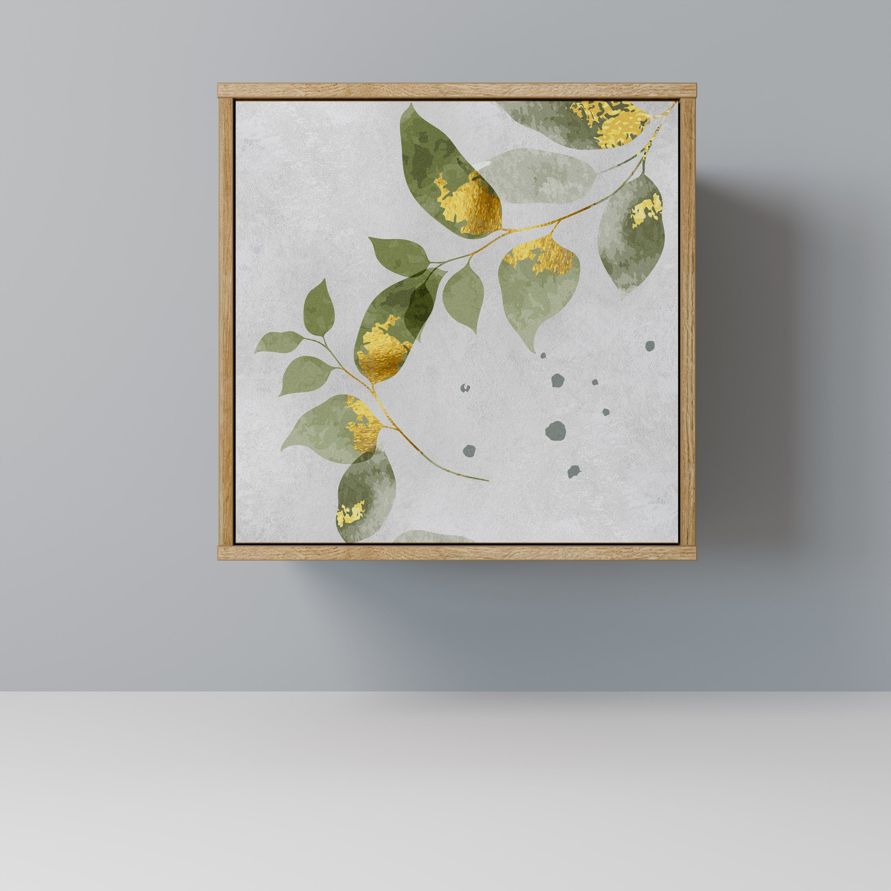 Aparador ELEGANT BOTANICS de 1 puerta con acabado efecto roble