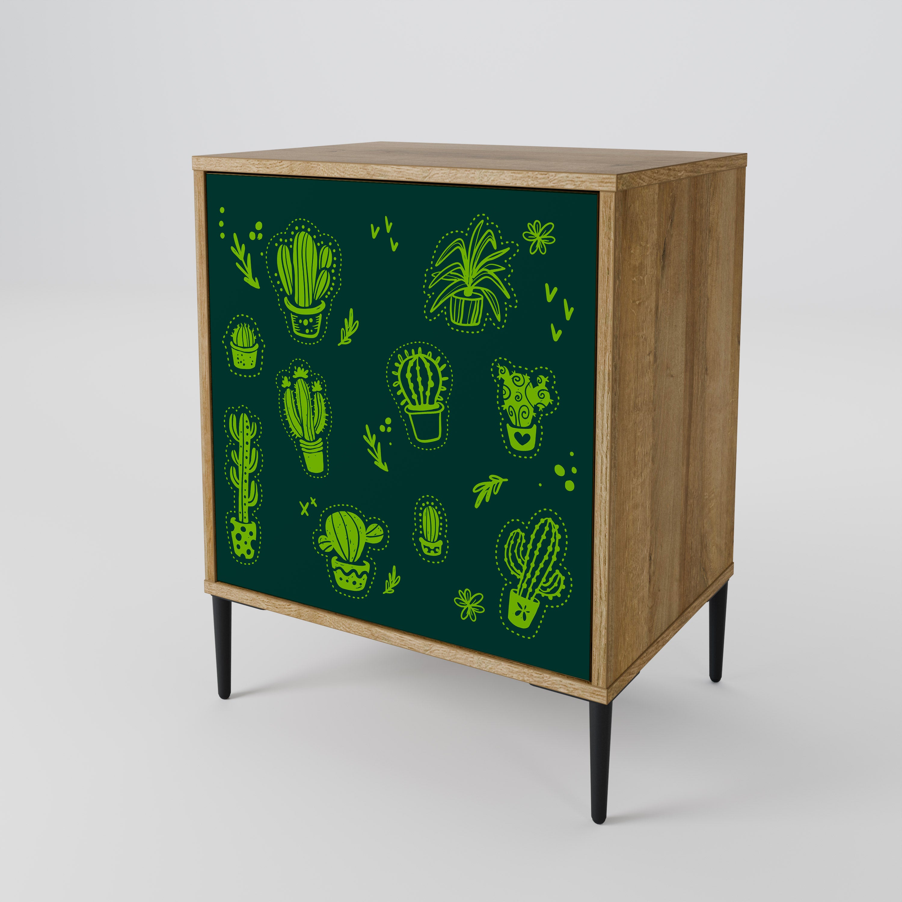 DESERT GREEN 1-Door Sideboard in Oak Effect