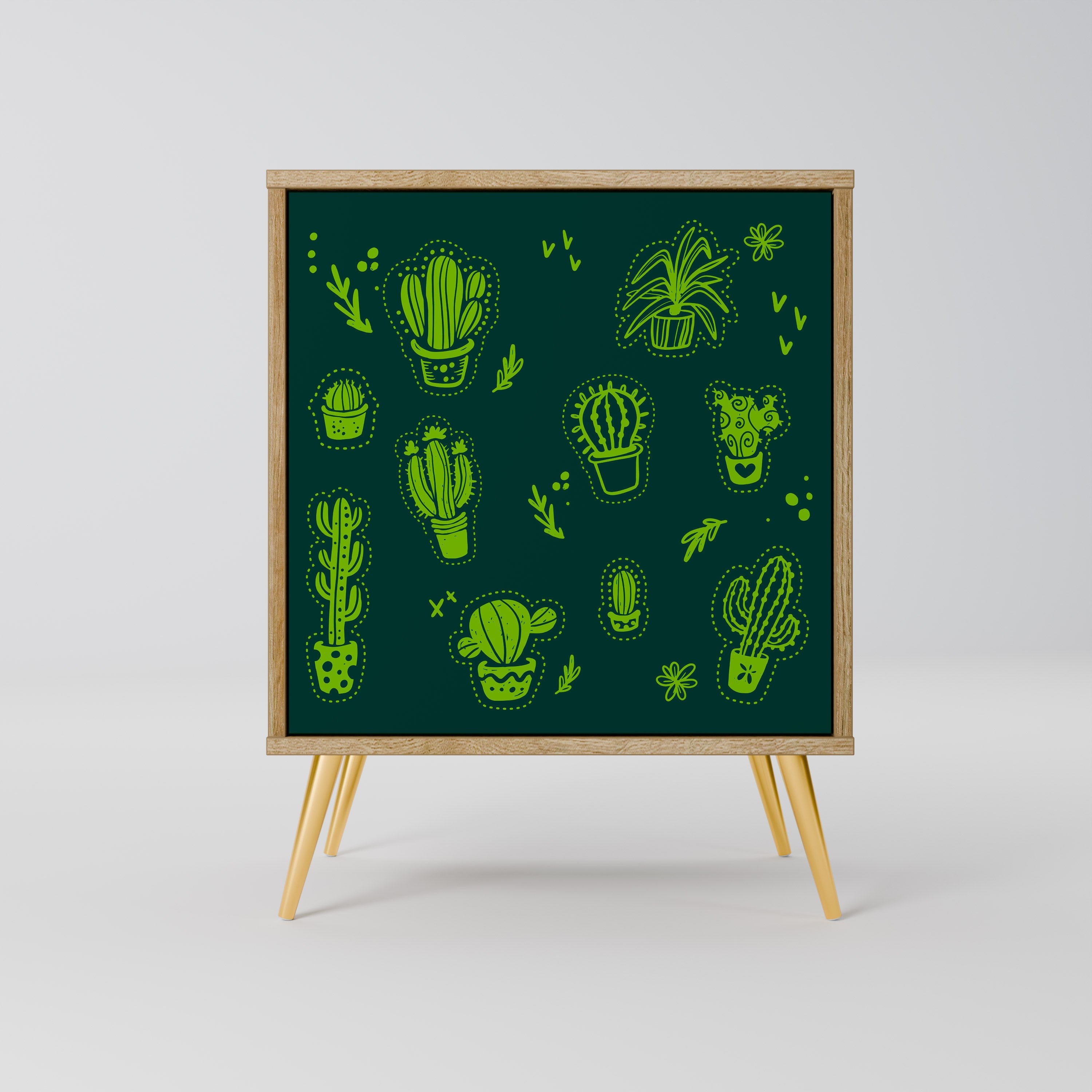 DESERT GREEN 1-Door Sideboard in Oak Effect