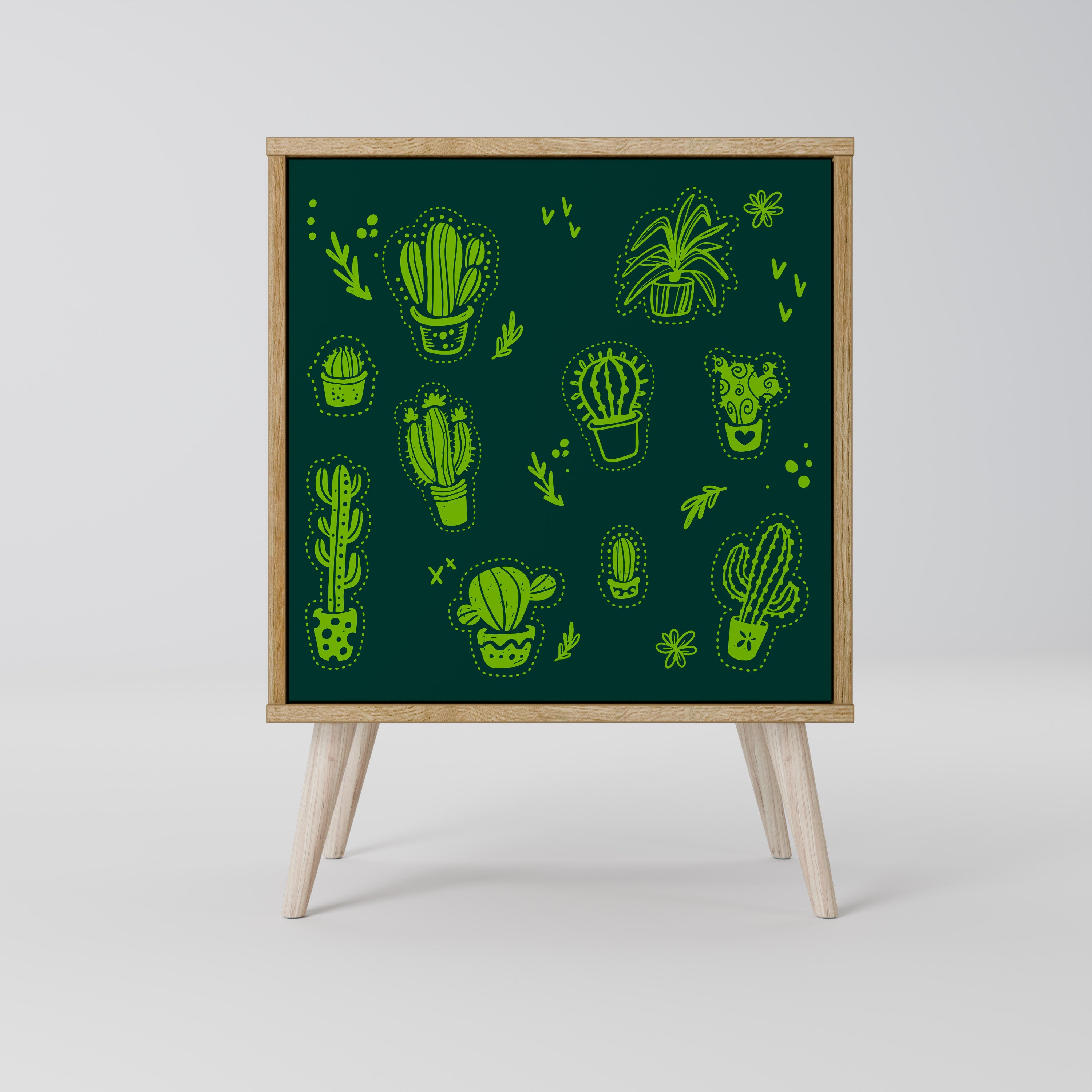 DESERT GREEN 1-Door Sideboard in Oak Effect