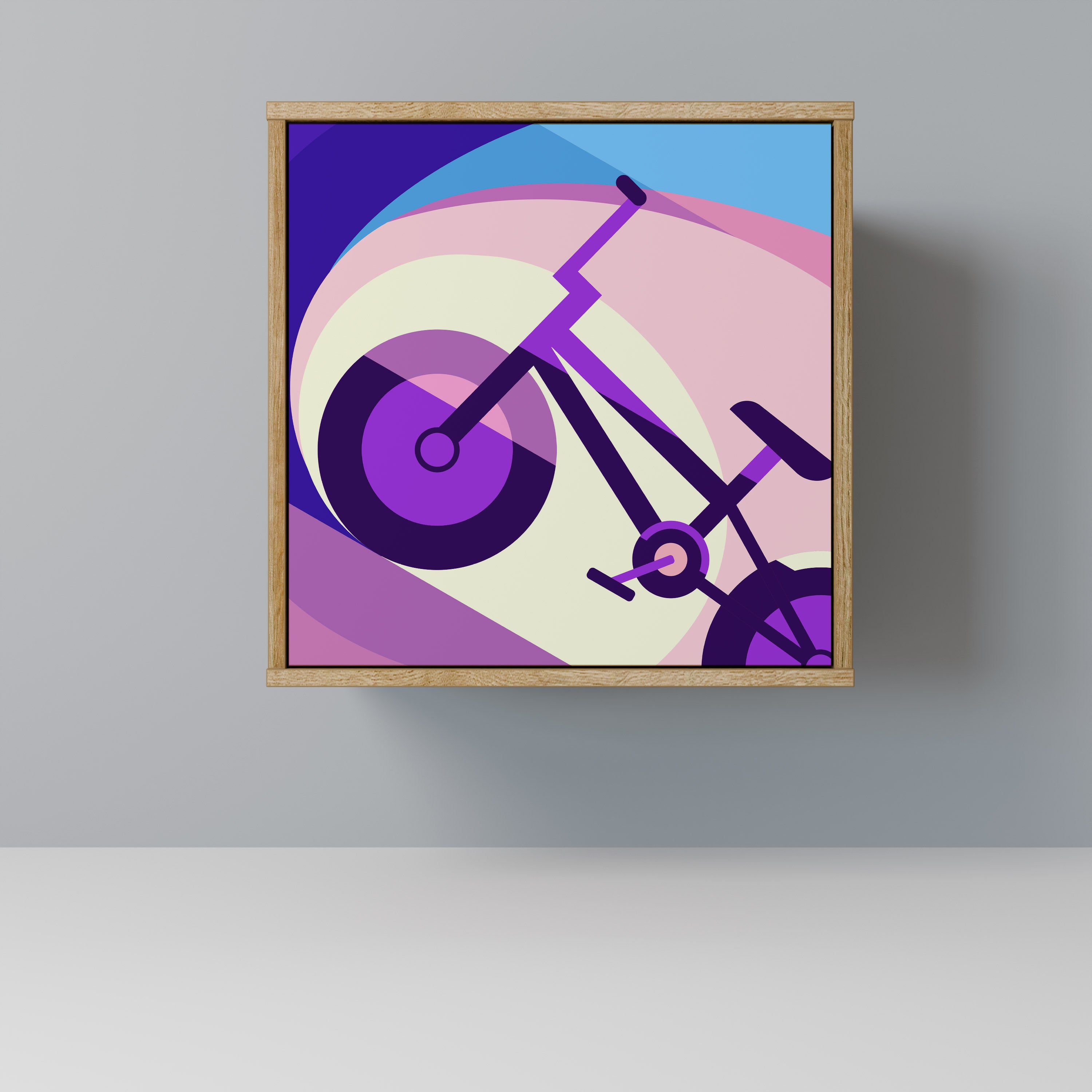 Aparador de 1 puerta BIKE DREAMS con acabado efecto roble