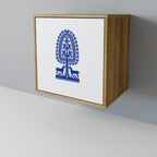 POLISH FOLK ART Aparador de 1 Puerta en Efecto Roble