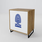 POLISH FOLK ART Aparador de 1 Puerta en Efecto Roble