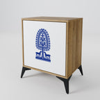 POLISH FOLK ART Aparador de 1 Puerta en Efecto Roble