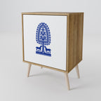 POLISH FOLK ART Aparador de 1 Puerta en Efecto Roble