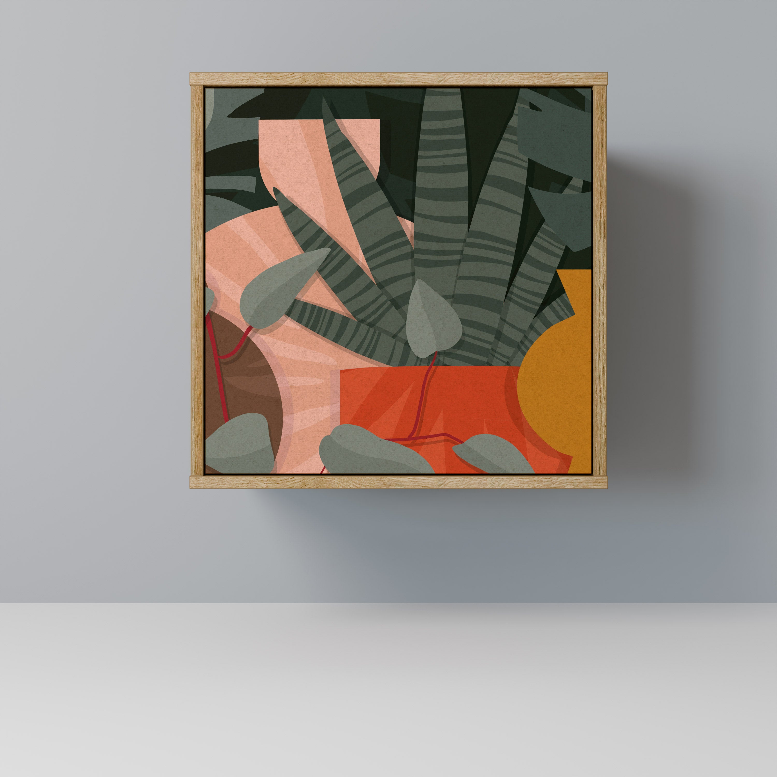 TROPICAL COMPOSITION 1-Door Sideboard in Oak Effect