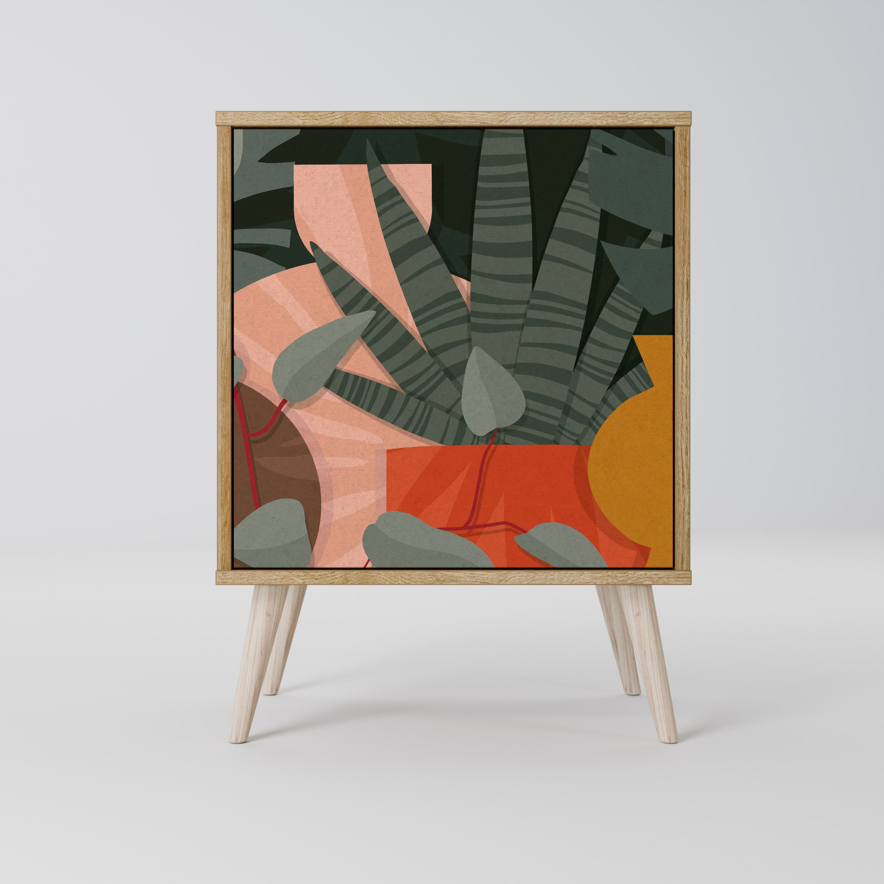 TROPICAL COMPOSITION 1-Door Sideboard in Oak Effect