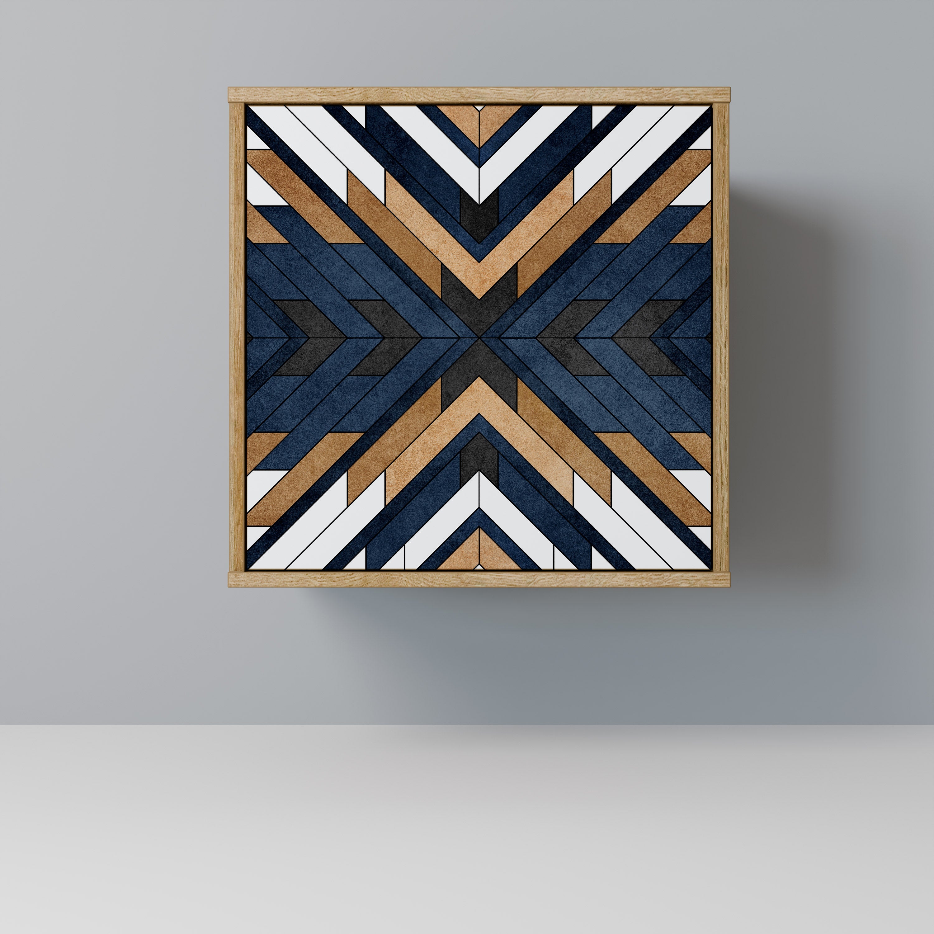 ARTFUL GEOMETRY 1-Door Sideboard in Oak Effect