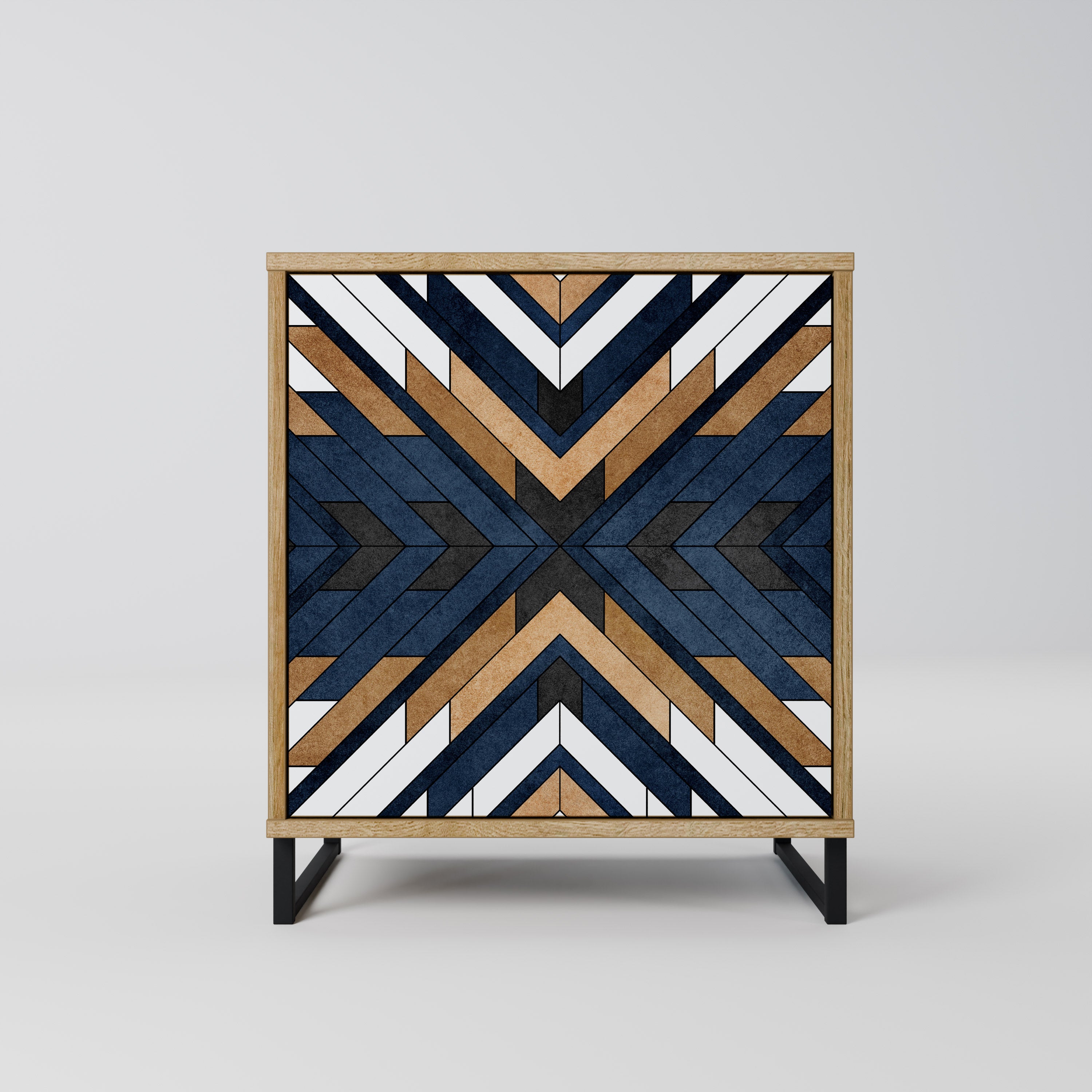 ARTFUL GEOMETRY 1-Door Sideboard in Oak Effect