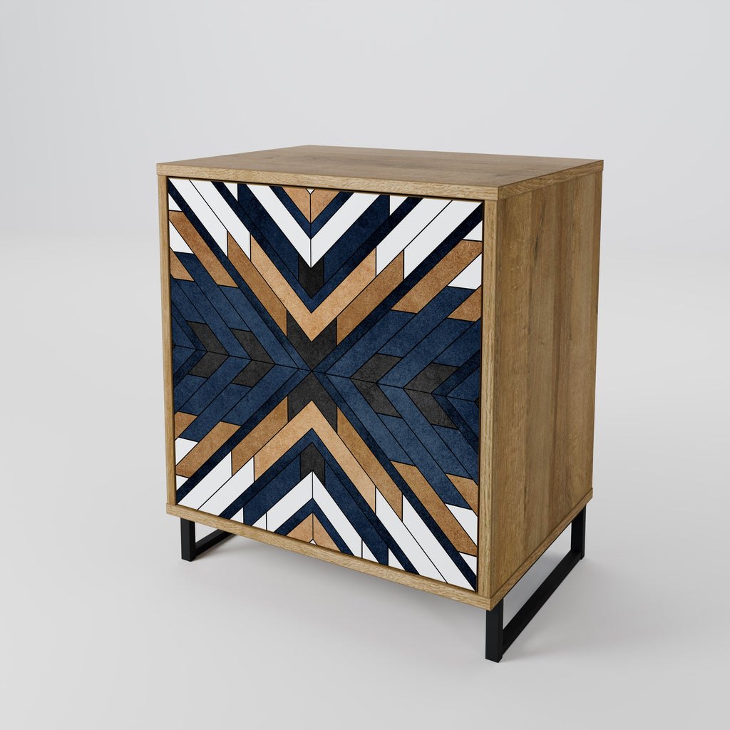 ARTFUL GEOMETRY 1-Door Sideboard in Oak Effect