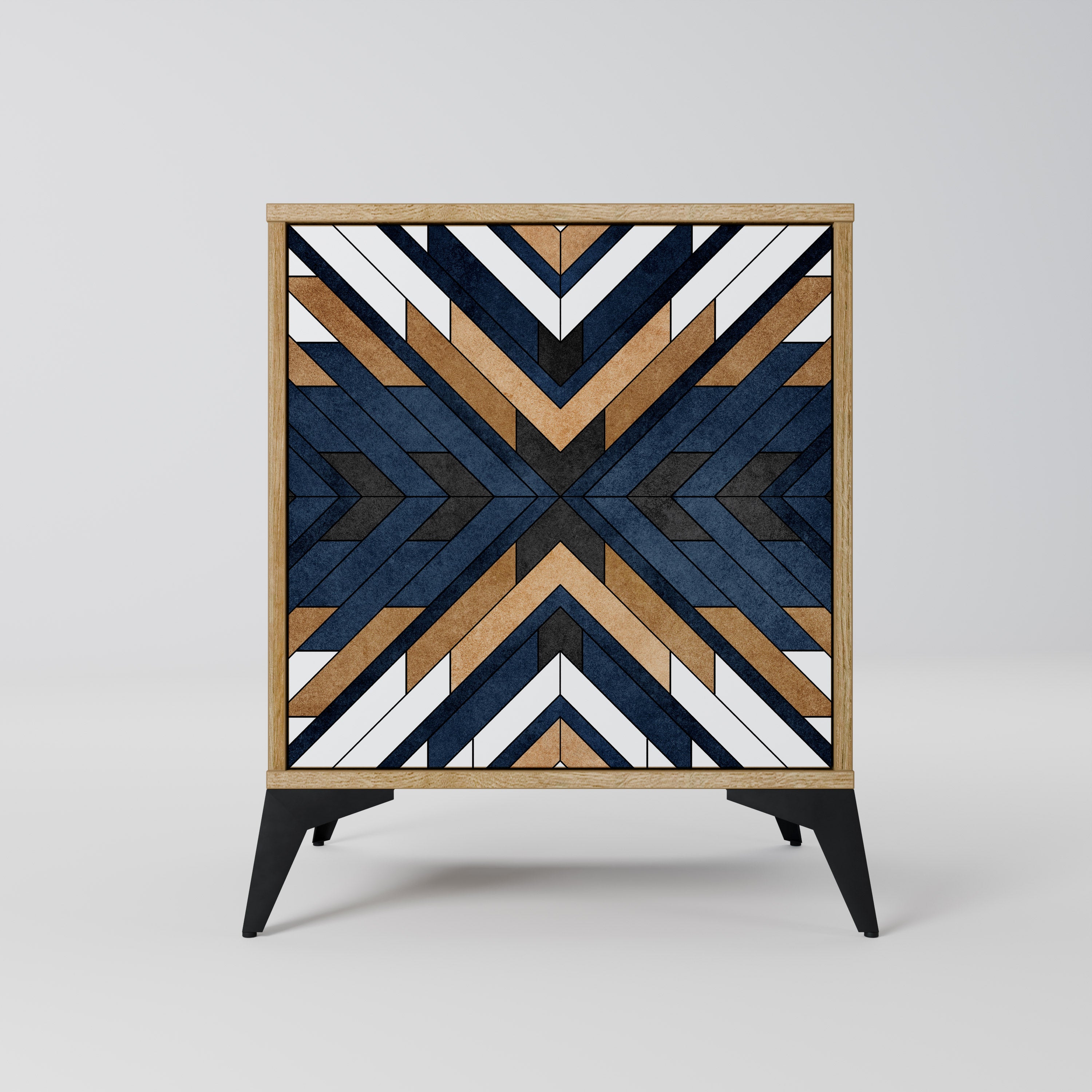 ARTFUL GEOMETRY 1-Door Sideboard in Oak Effect