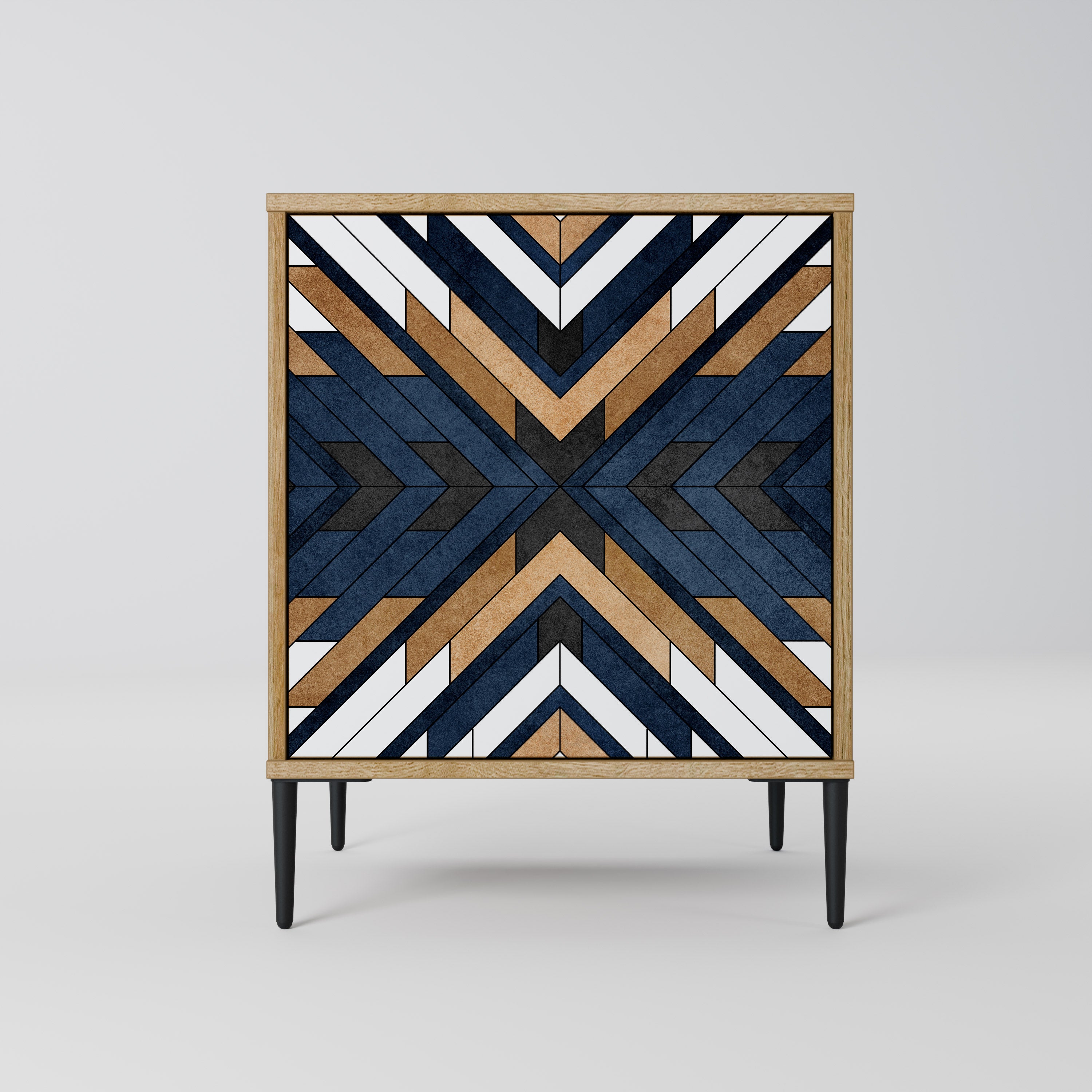 ARTFUL GEOMETRY 1-Door Sideboard in Oak Effect