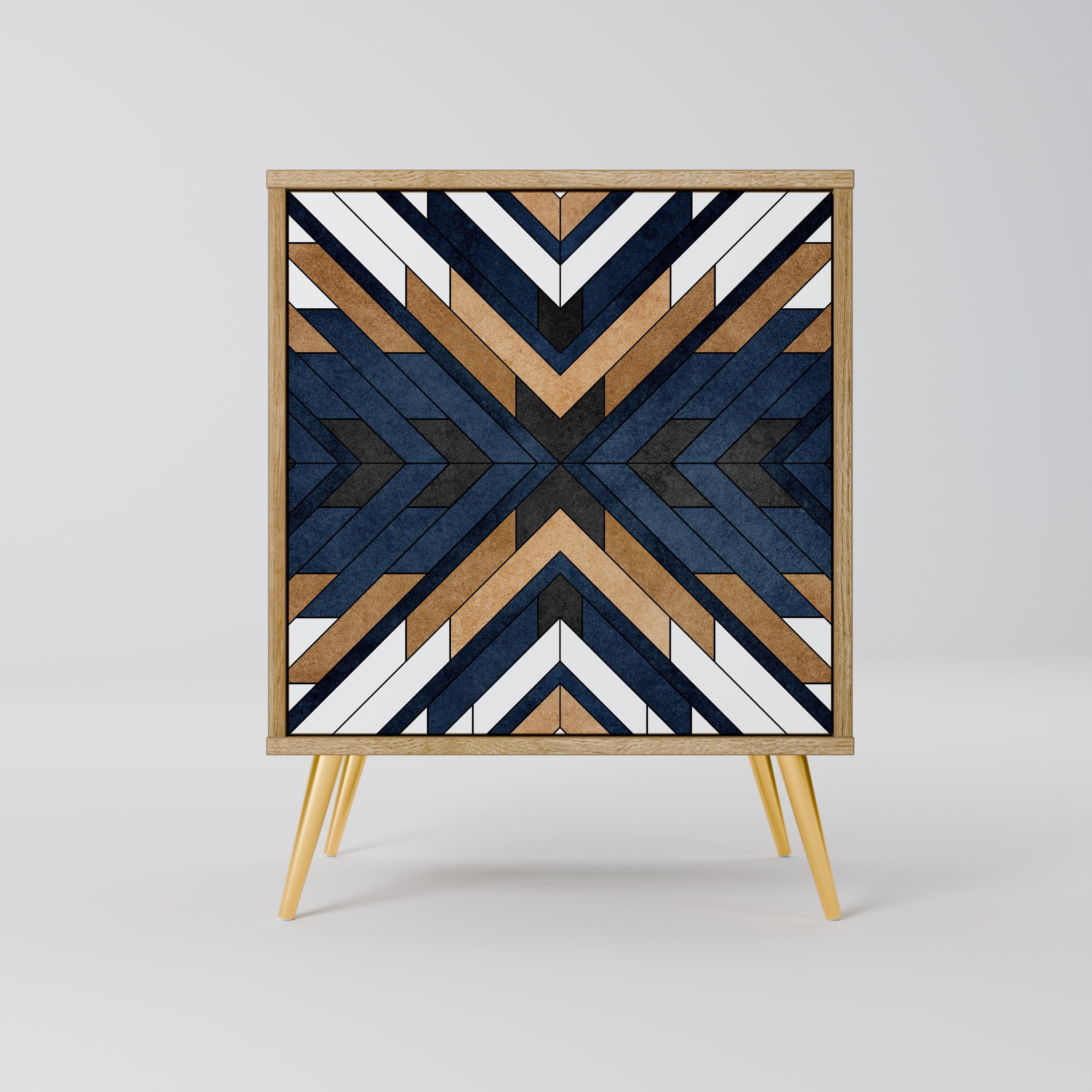 ARTFUL GEOMETRY 1-Door Sideboard in Oak Effect