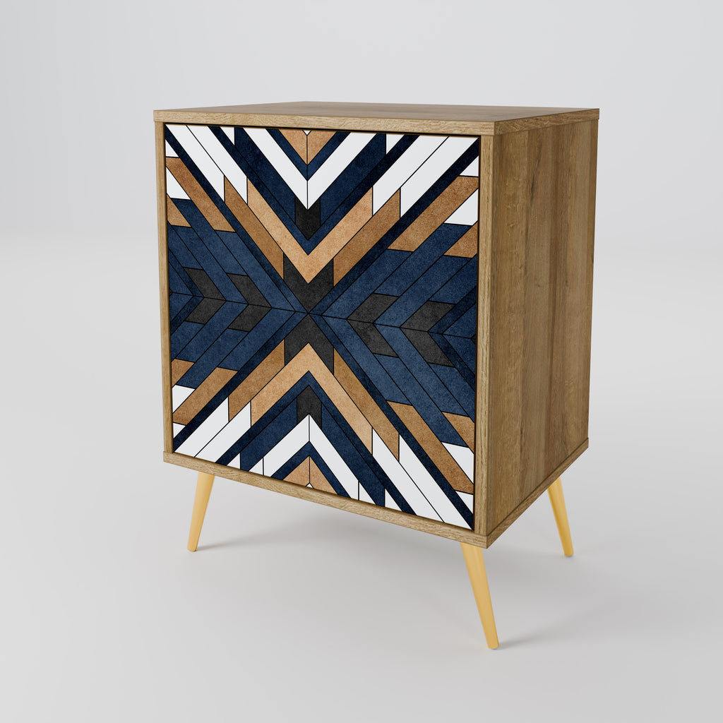 ARTFUL GEOMETRY 1-Door Sideboard in Oak Effect