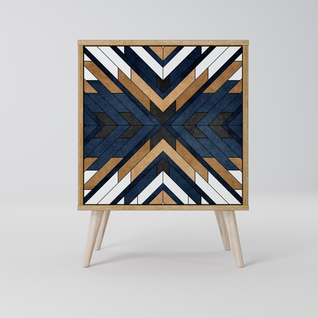 ARTFUL GEOMETRY 1-Door Sideboard in Oak Effect