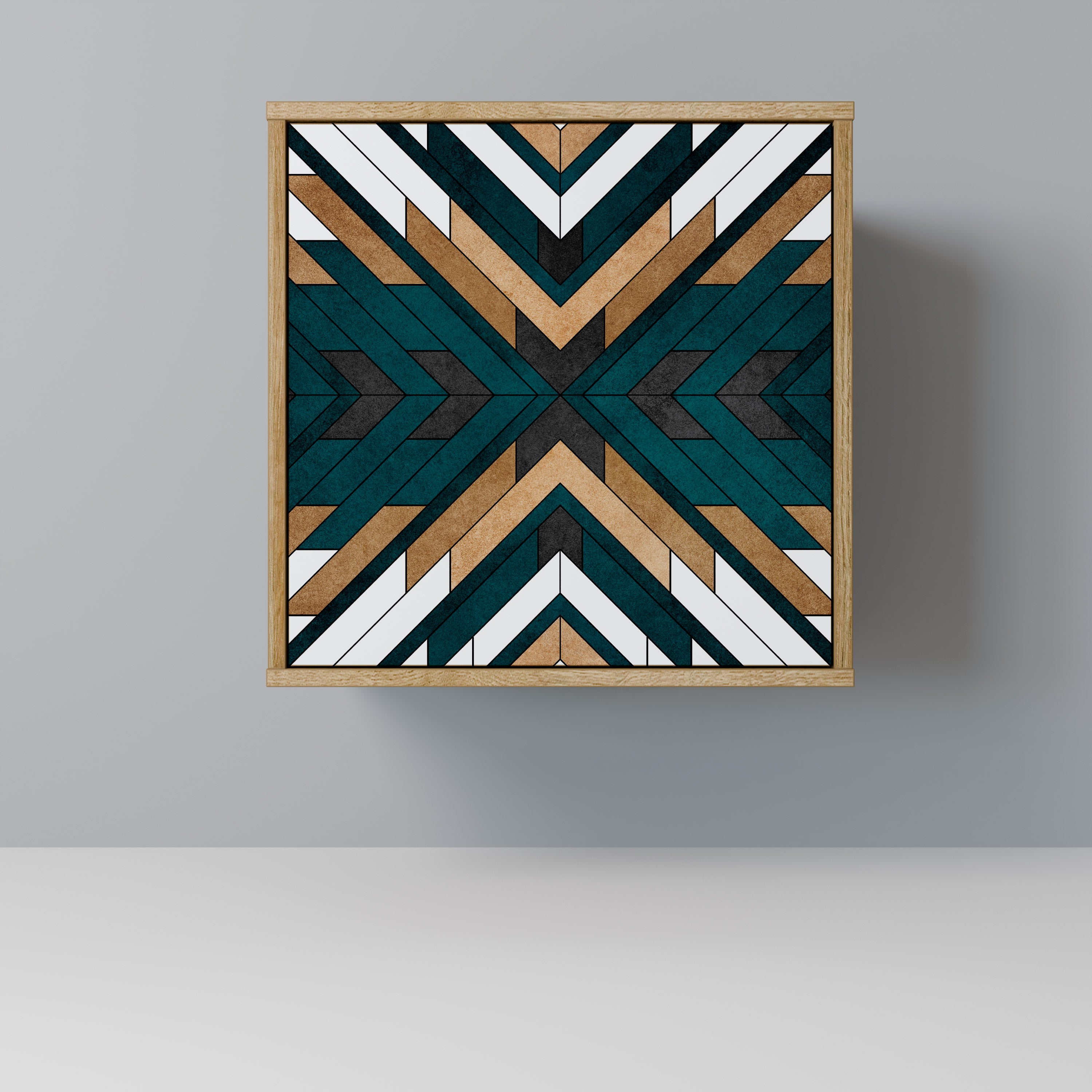 ARTISTIC GEOMETRY 1-Door Sideboard in Oak Effect