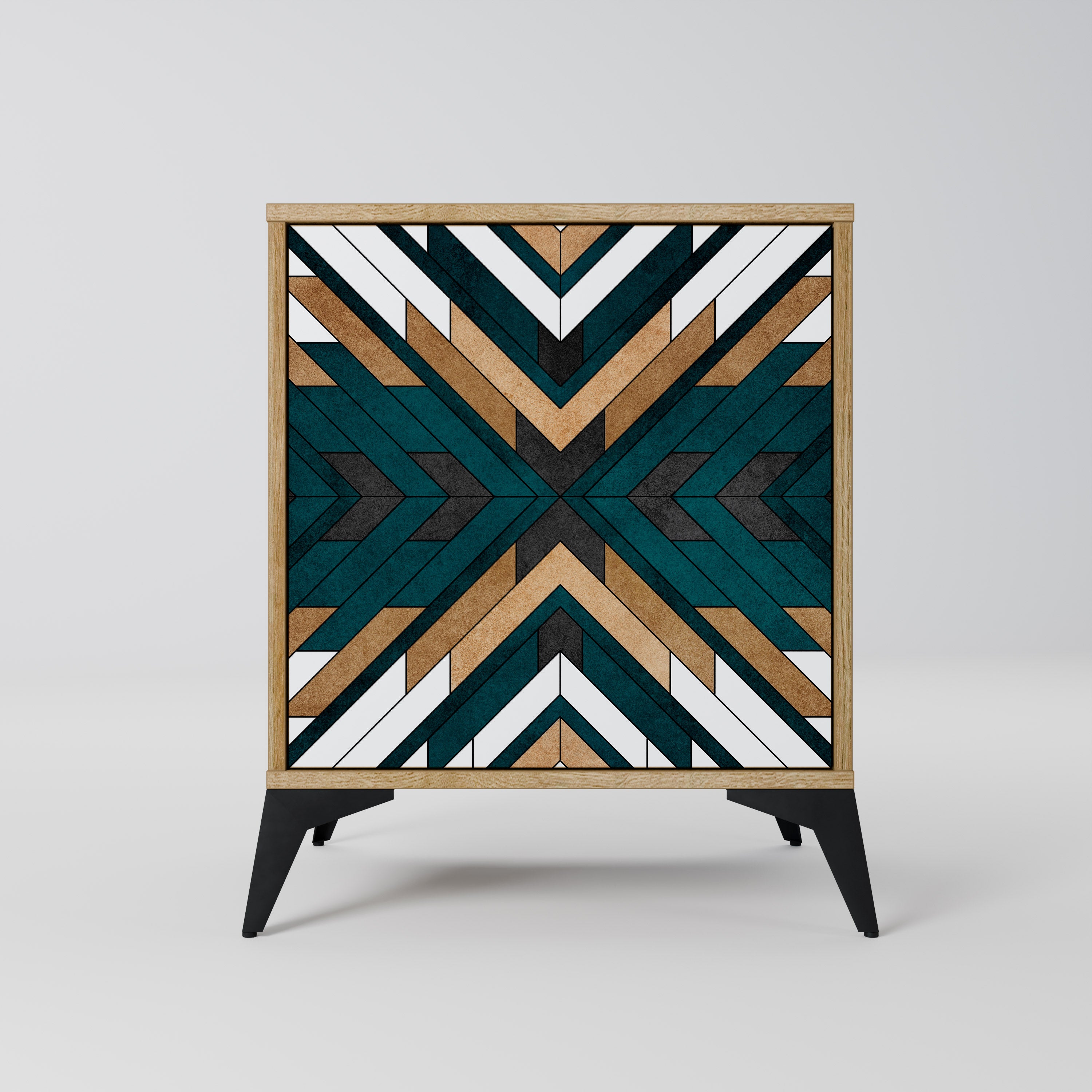 ARTISTIC GEOMETRY 1-Door Sideboard in Oak Effect