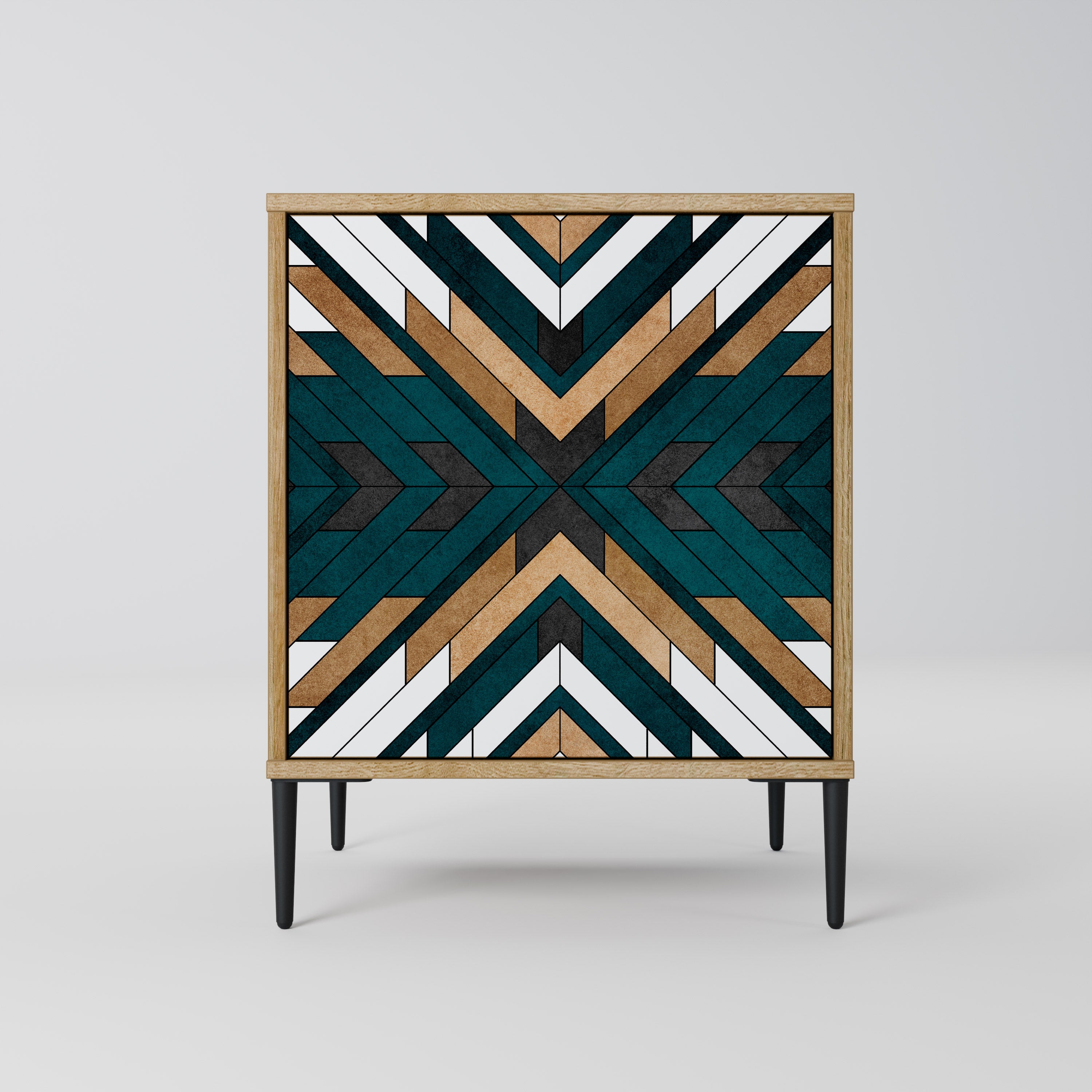 ARTISTIC GEOMETRY 1-Door Sideboard in Oak Effect