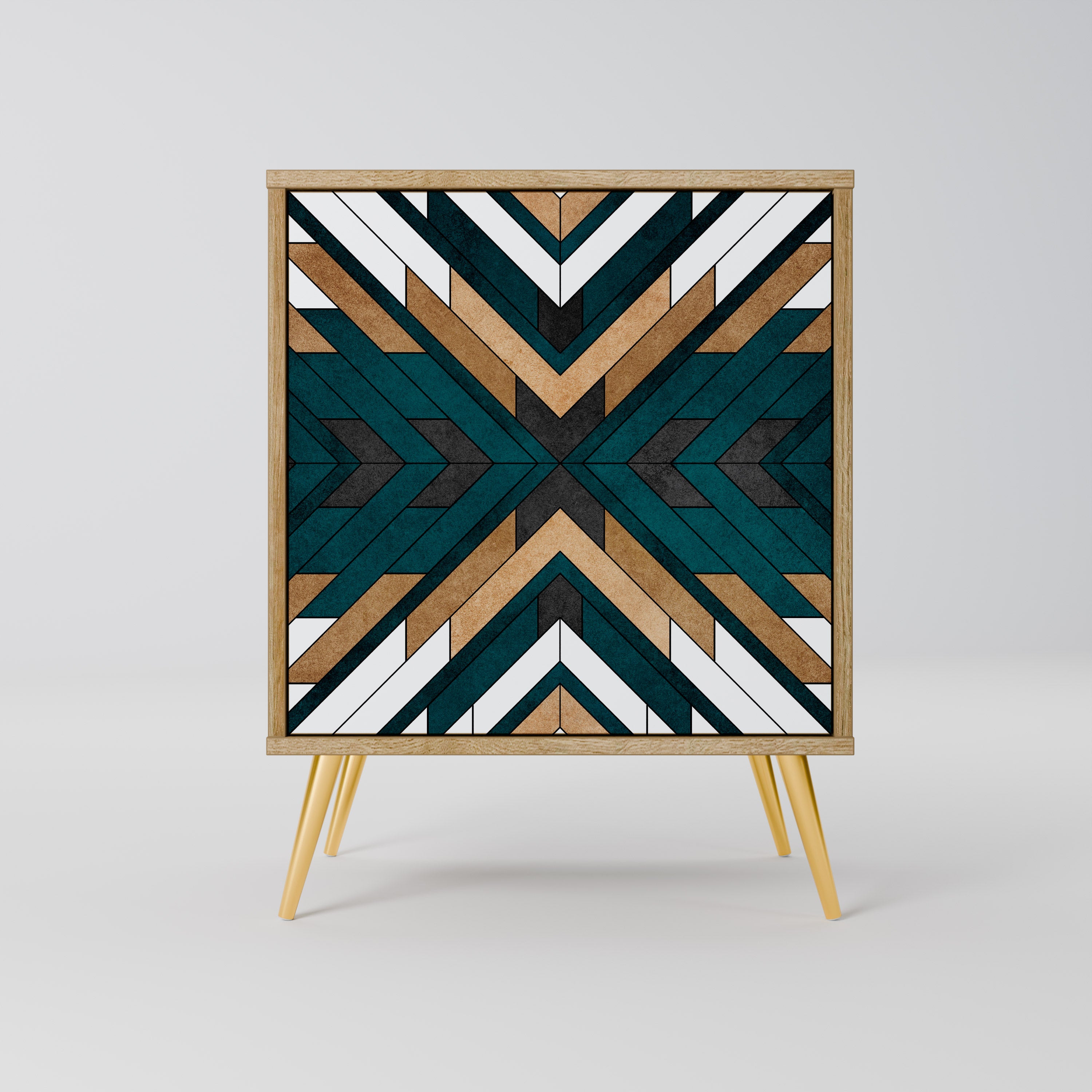 ARTISTIC GEOMETRY 1-Door Sideboard in Oak Effect