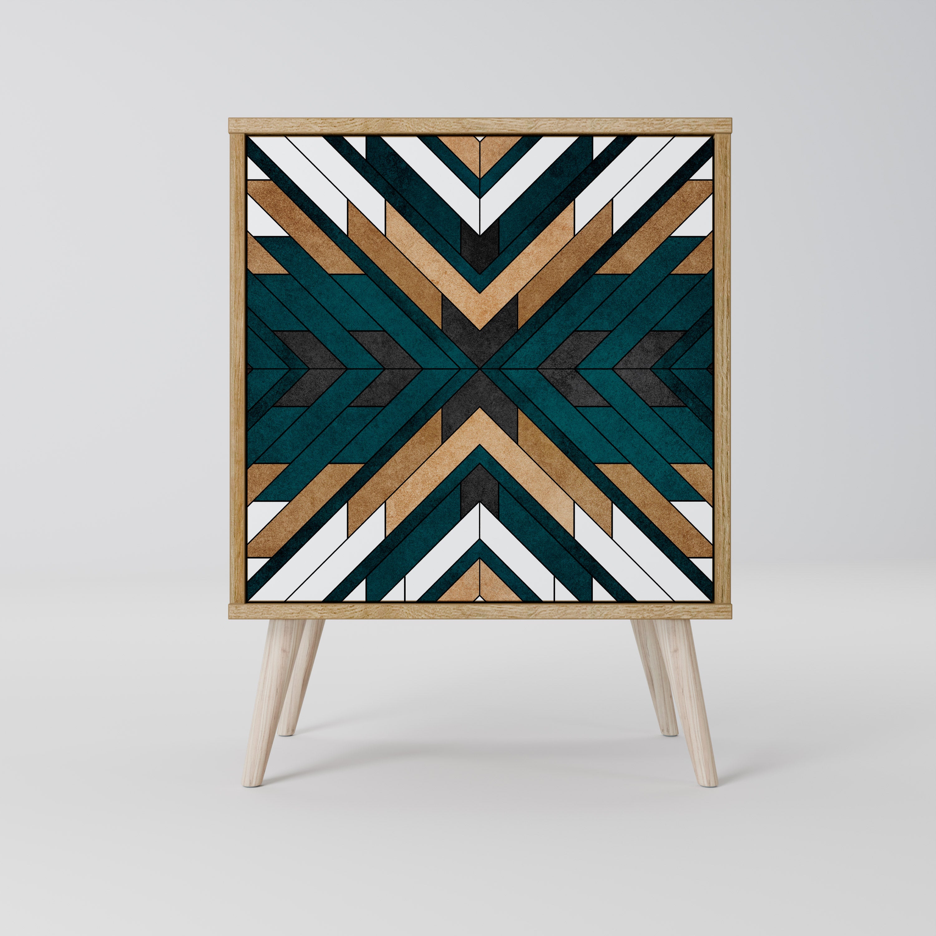 ARTISTIC GEOMETRY 1-Door Sideboard in Oak Effect