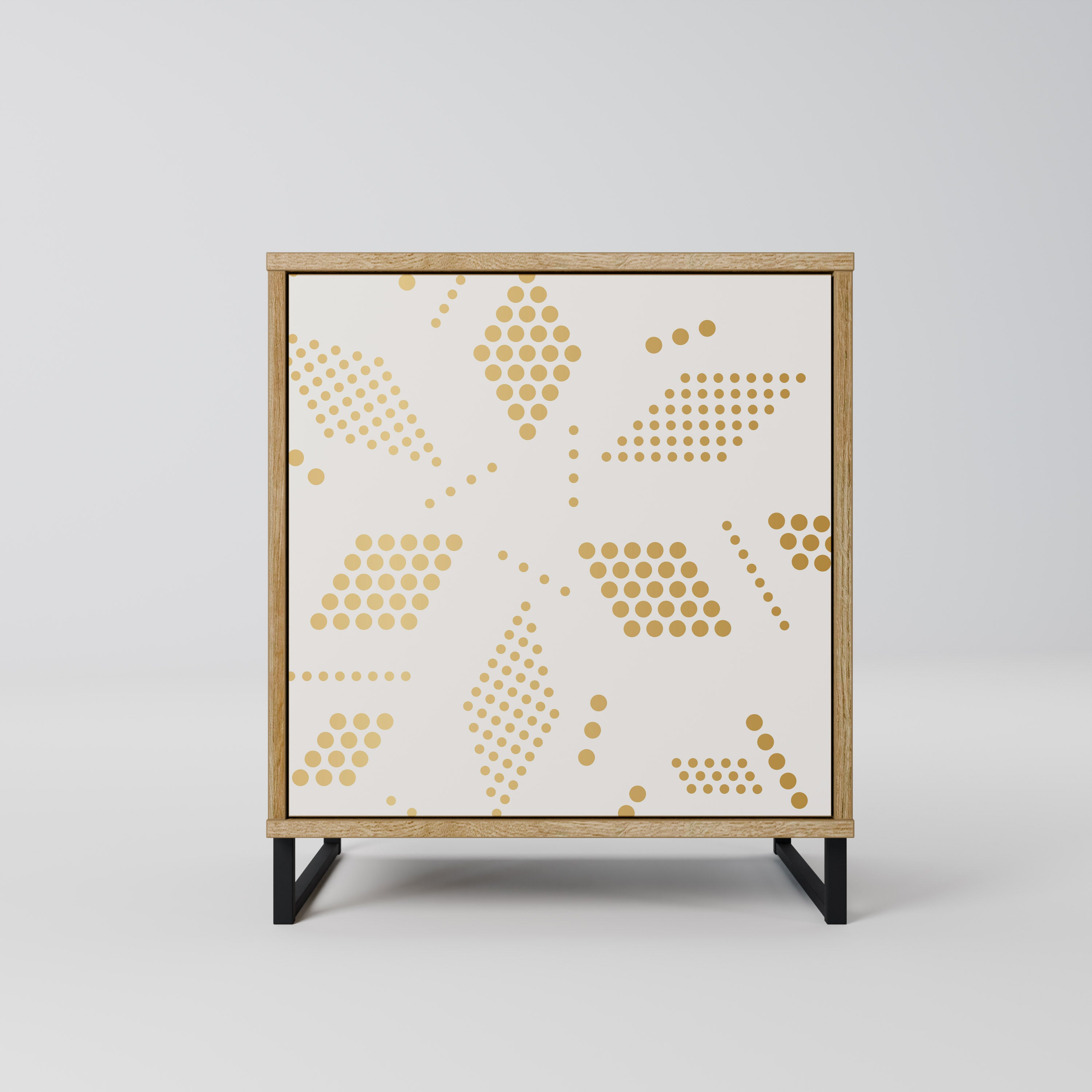 Aparador SPOTTED DAZE de 1 puerta con acabado efecto roble