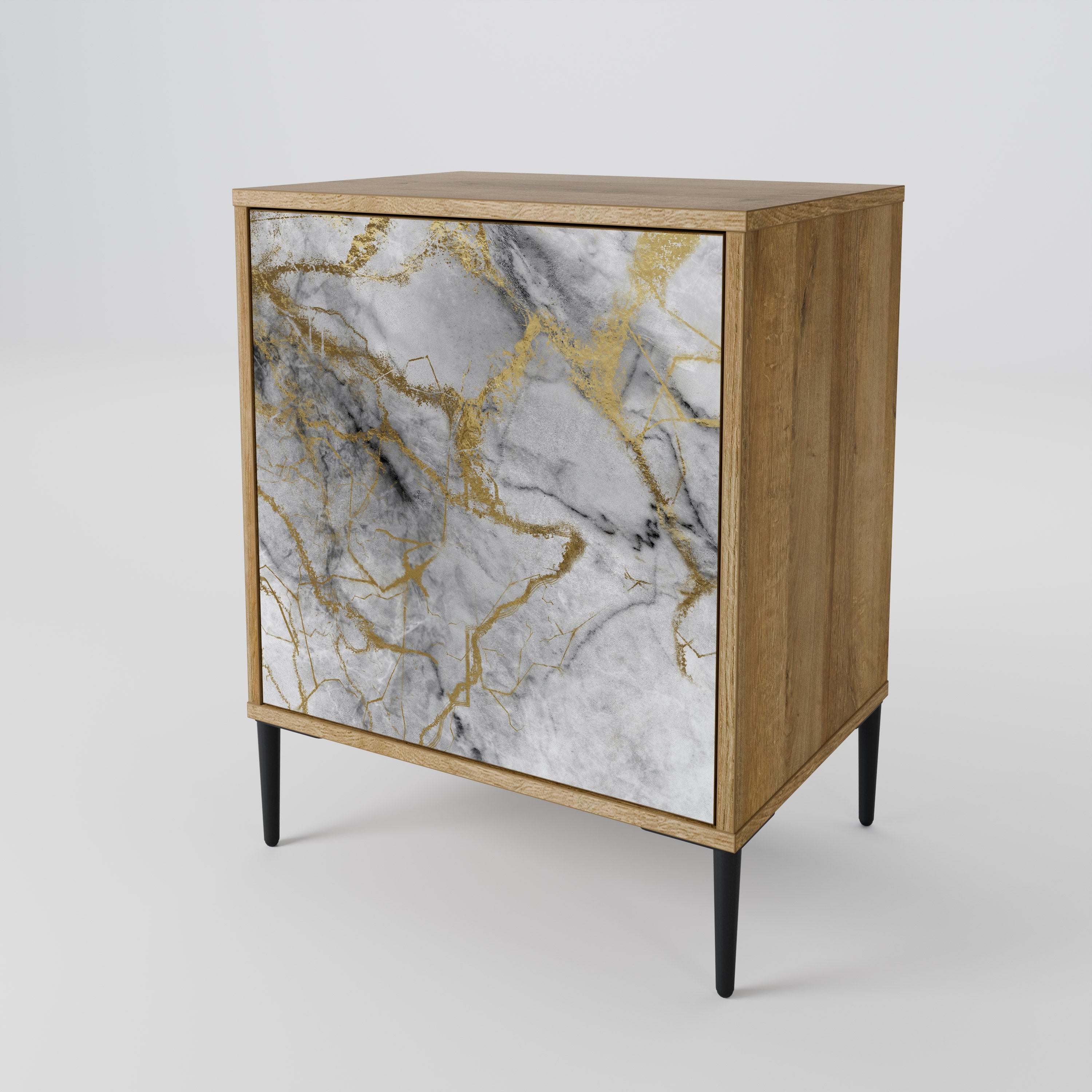 Aparador TIMELESS GLIDE de 1 puerta con acabado roble