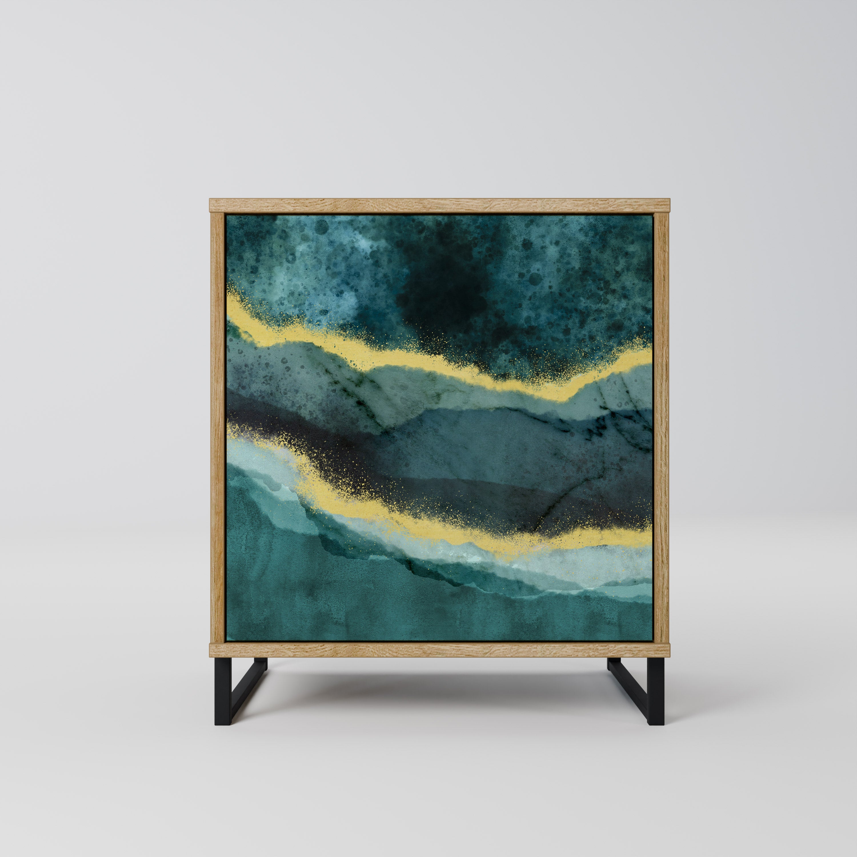 Aparador GOLDRUSH ODYSSEY de 1 puerta con acabado efecto roble