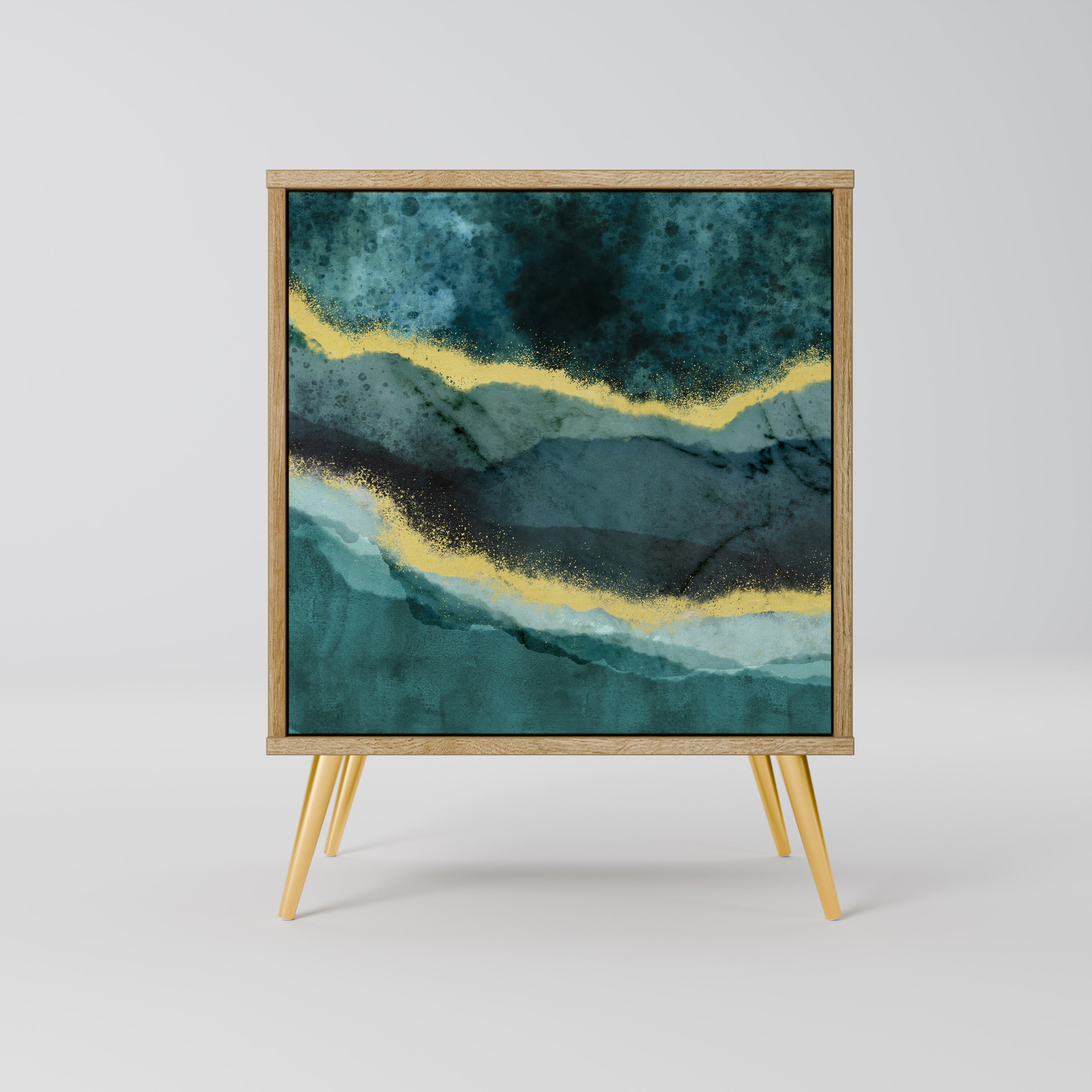 Aparador GOLDRUSH ODYSSEY de 1 puerta con acabado efecto roble