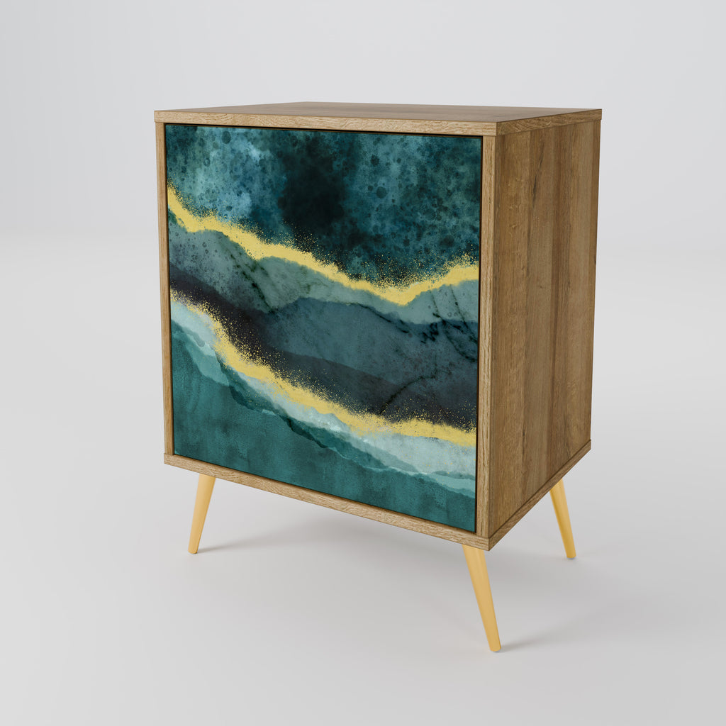 Aparador GOLDRUSH ODYSSEY de 1 puerta con acabado efecto roble